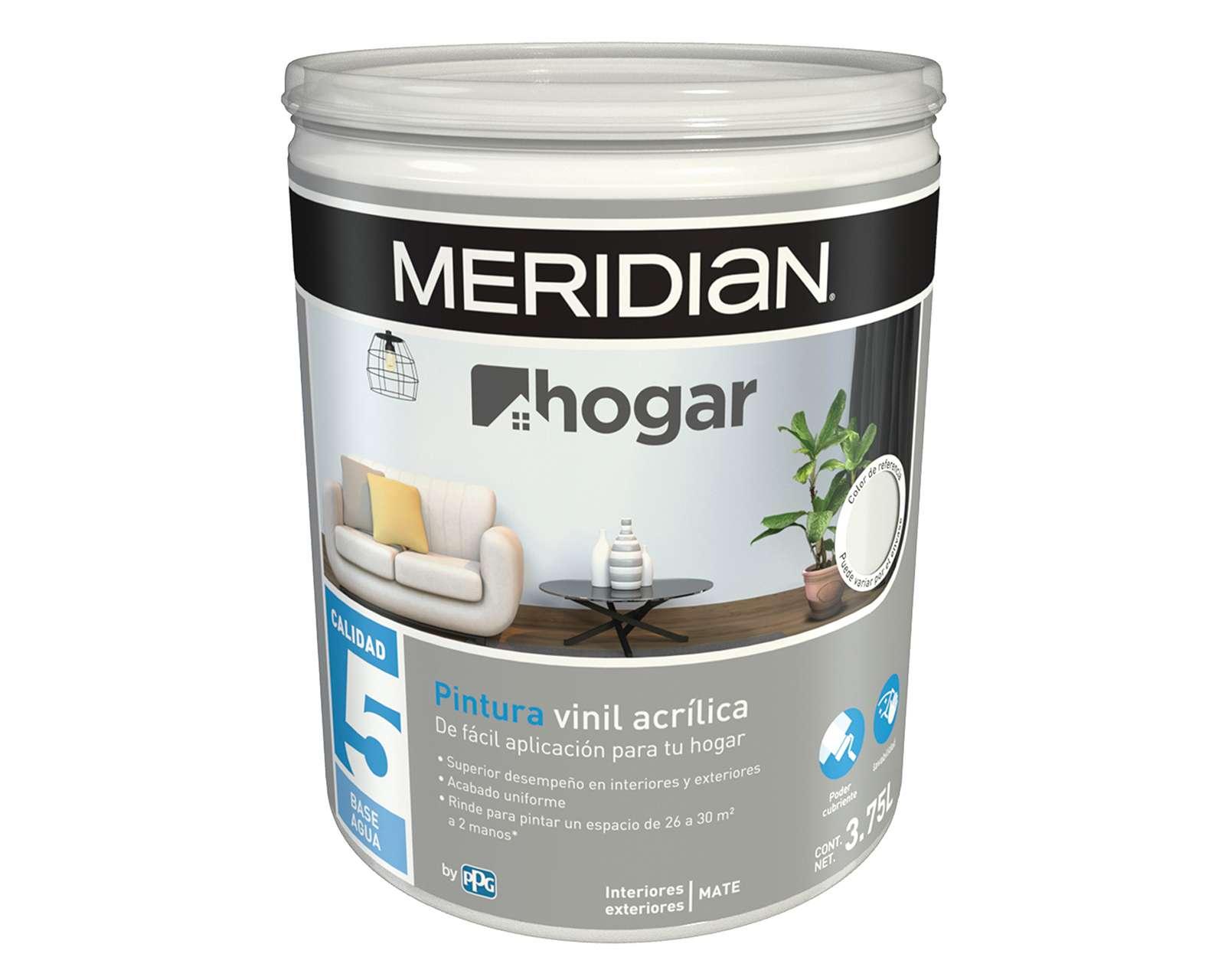Pintura Vinil Acrílica Meridian Blanco 3.7 Litros
