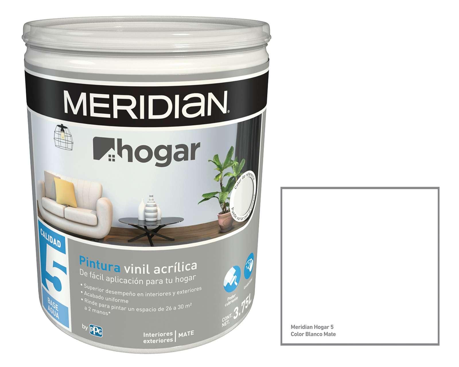 Foto 4 pulgar | Foto 3 | Pintura Vinil Acrílica Meridian Blanco 3.7 Litros