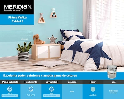 Foto 5 | Foto 5 | Pintura Acrílica Meridian Azul 3.7 Litros
