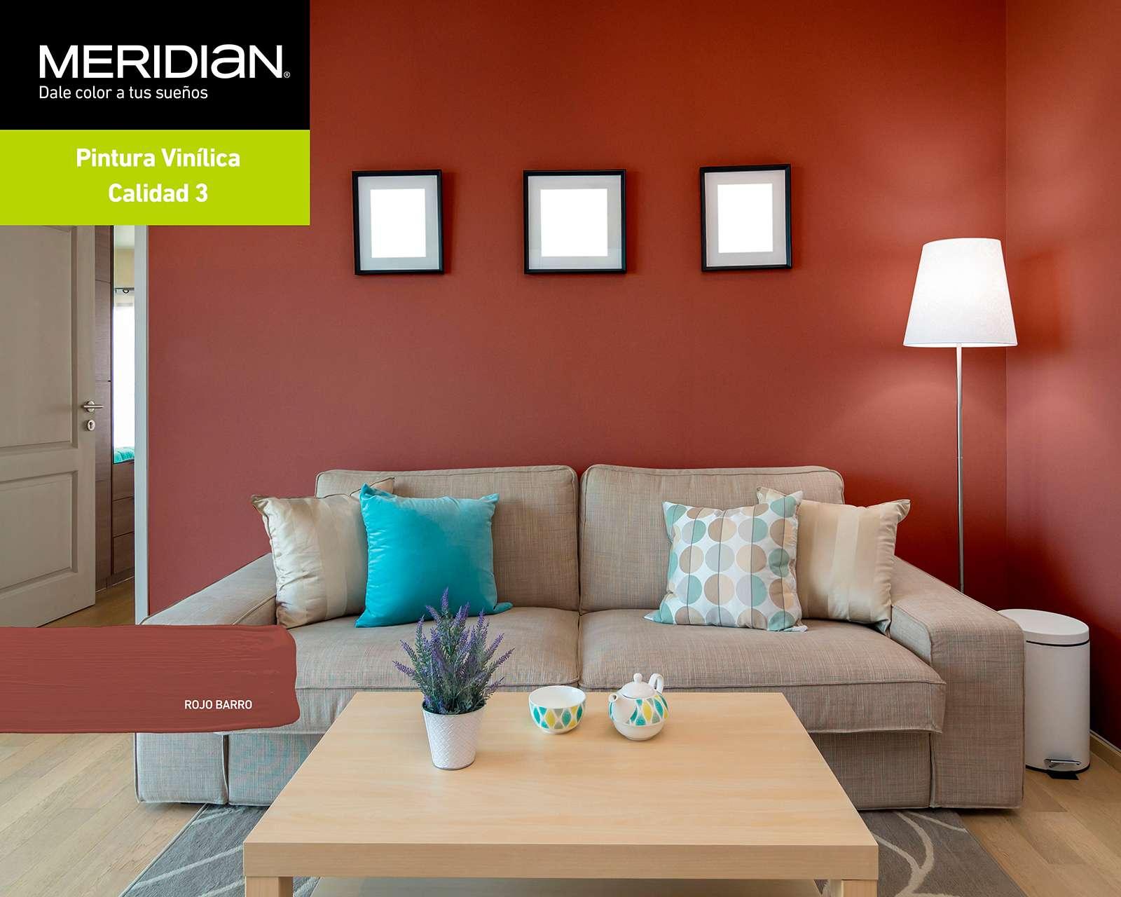 Foto 6 | Foto 7 | Pintura Acrílica Meridian Rojo Barro 4 Litros