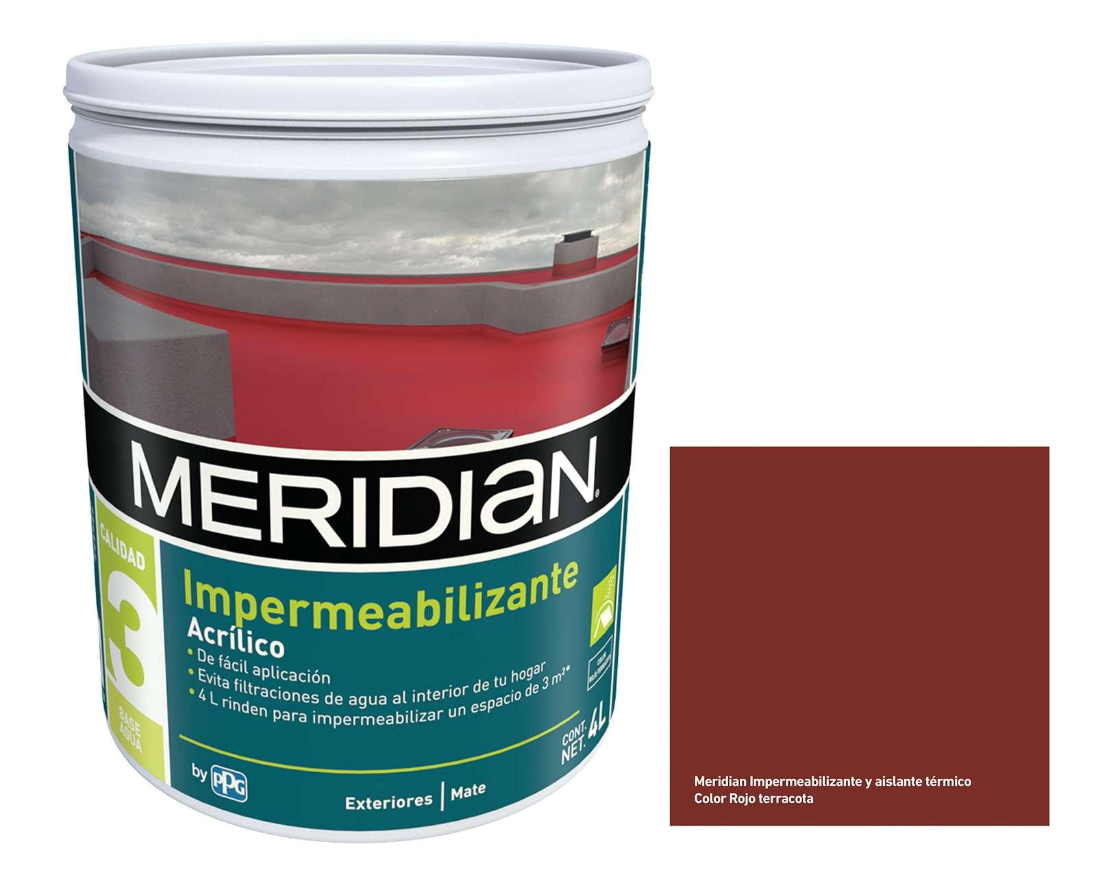 Foto 3 | Foto 3 | Impermeabilizante y Aislante Térmico Meridian Terracota 4 Litros