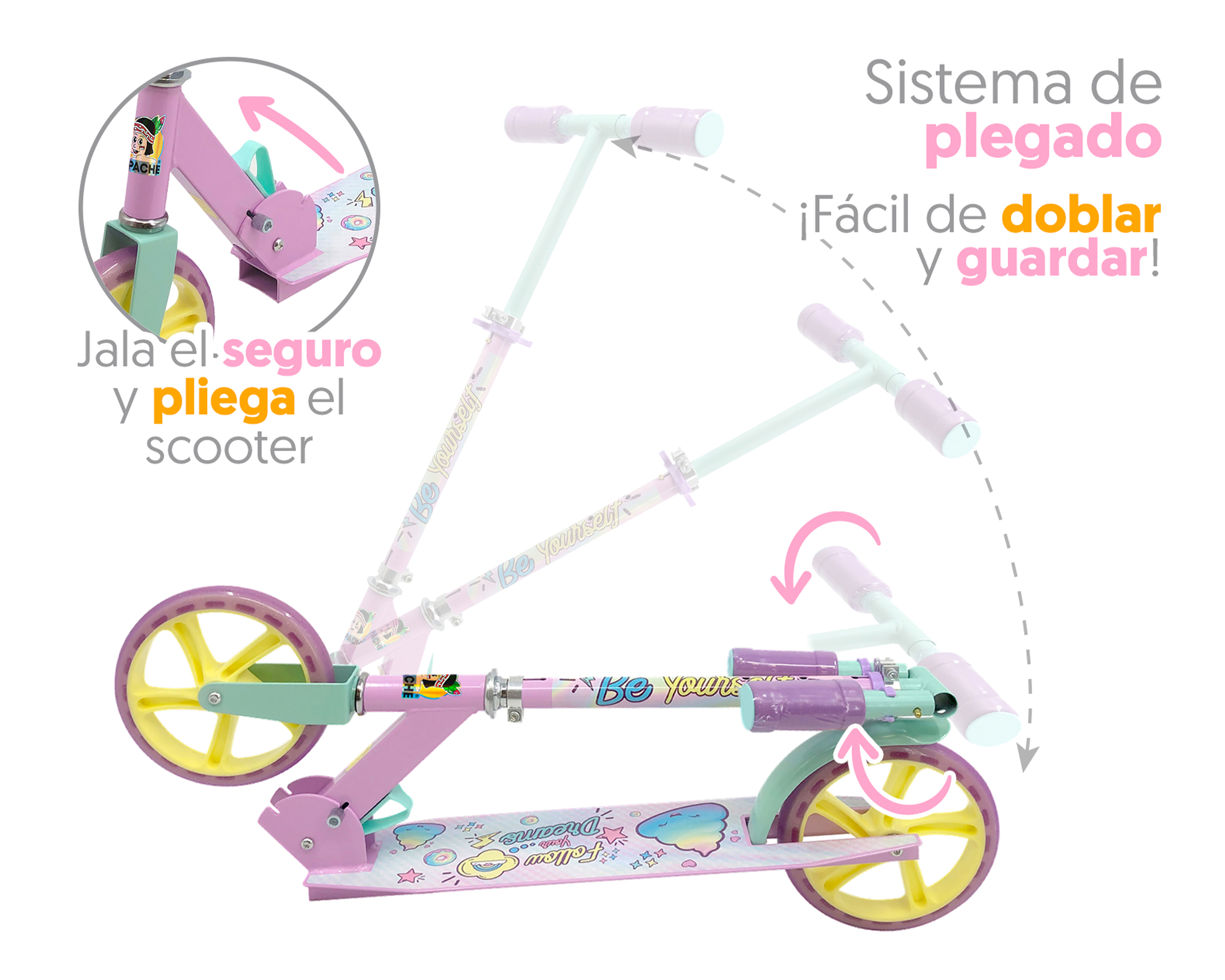 Foto 5 pulgar | Foto 4 | Scooter Apache Rush Girl Glam Ajustable