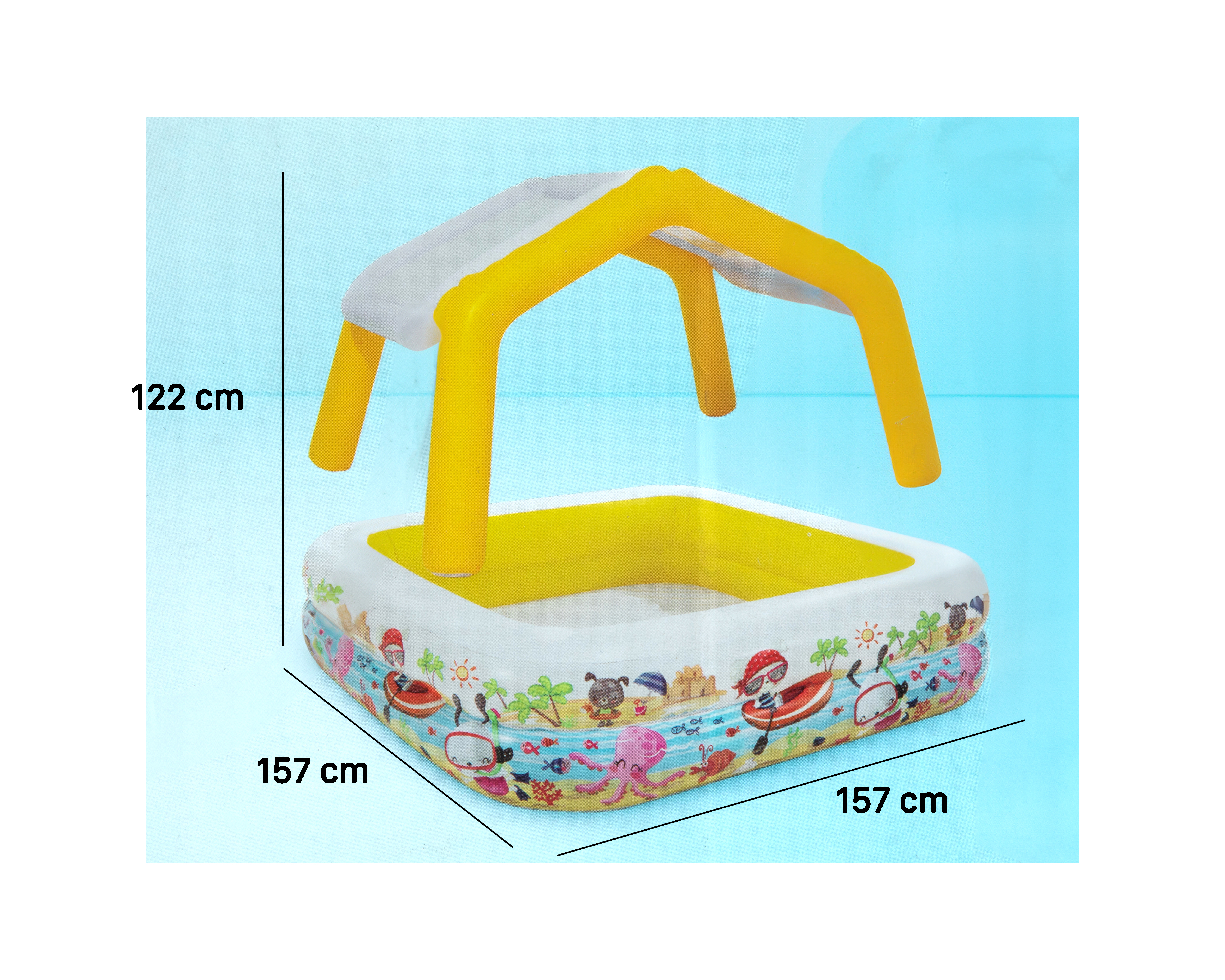 Foto 5 pulgar | Foto 4 | Alberca Infantil Cuadrada Intex 295 L 157 x 157 x 122 cm