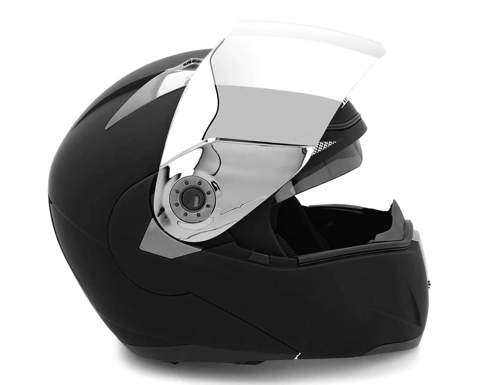 Foto 3 | Foto 3 | Casco para Motociclista Brumm Mediano Visera Abatible Negro