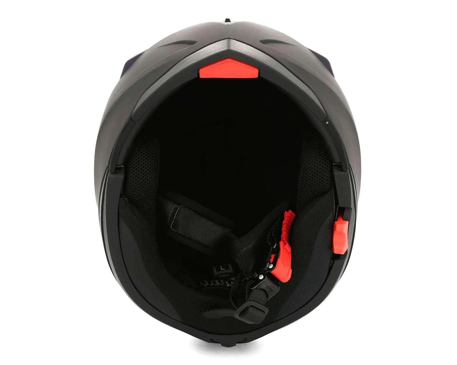 Foto 6 pulgar | Foto 5 | Casco para Motociclista Brumm Mediano Visera Abatible Negro
