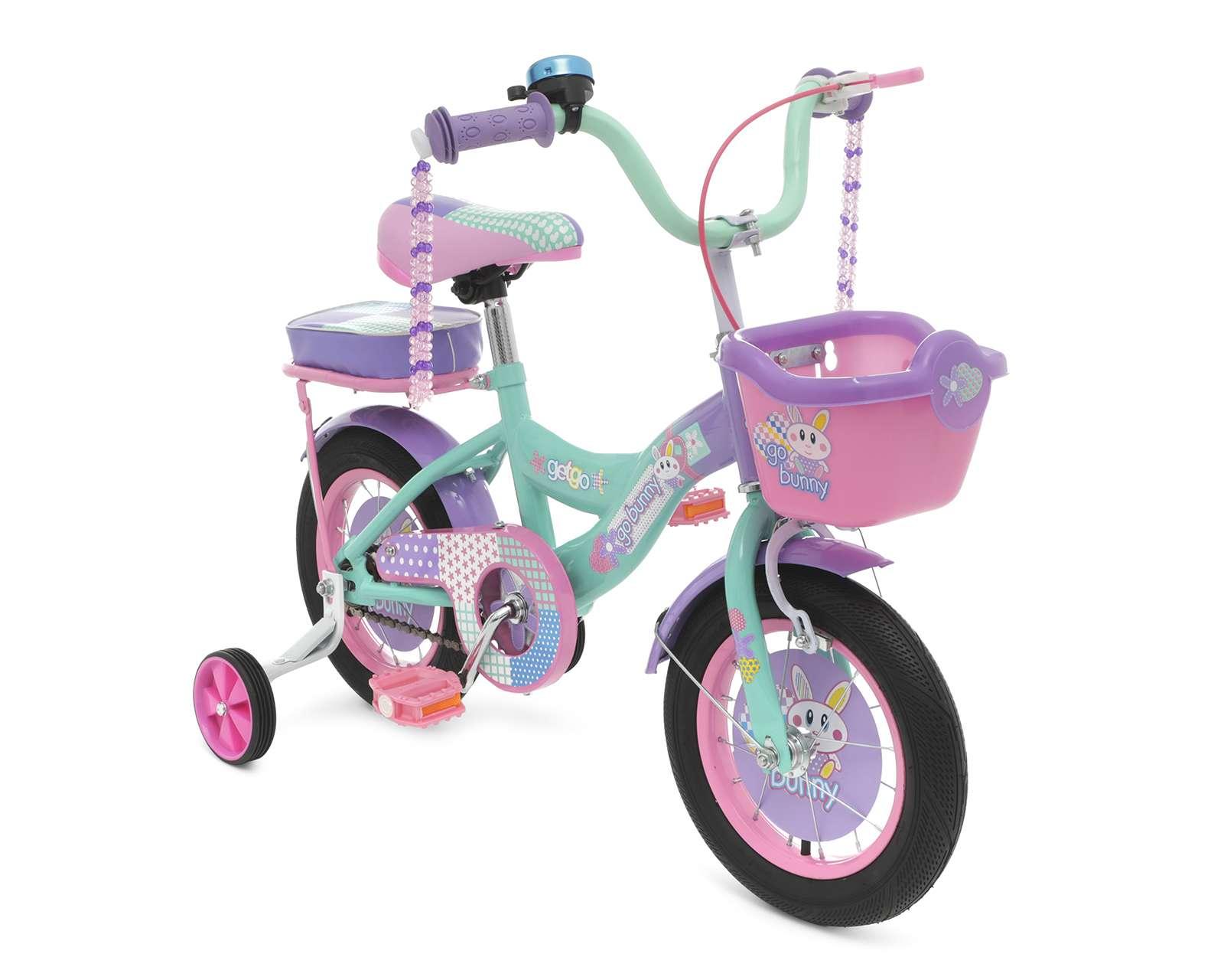 Foto 2 pulgar | Foto 1 | Bicicleta Infantil Getgo Go Bunny 12" Lila/Rosa
