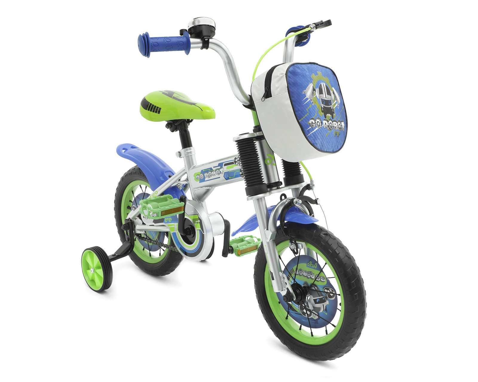 Bicicleta Infantil Getgo Go Robot 12" Azul/Verde