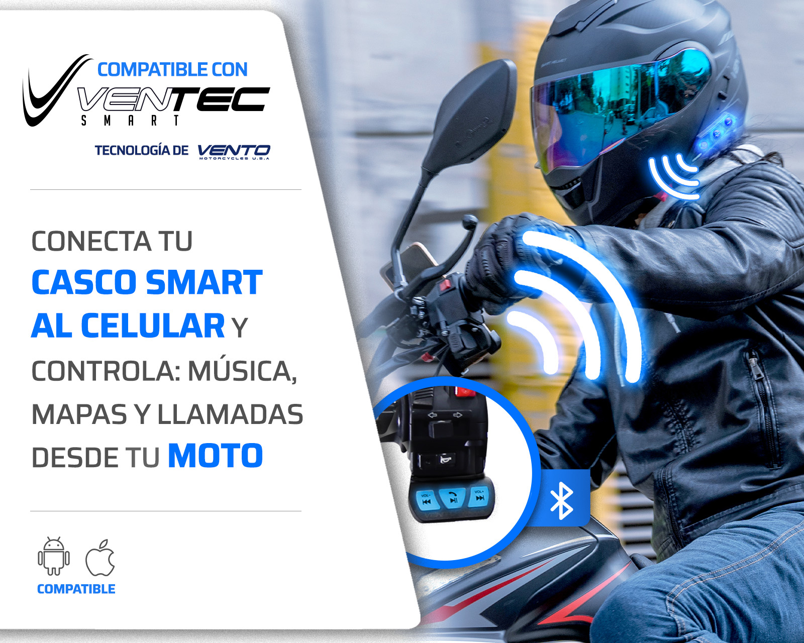 Foto 6 pulgar | Foto 5 | Casco para Motociclista Exoskeleton Grande con Bluetooth Negro
