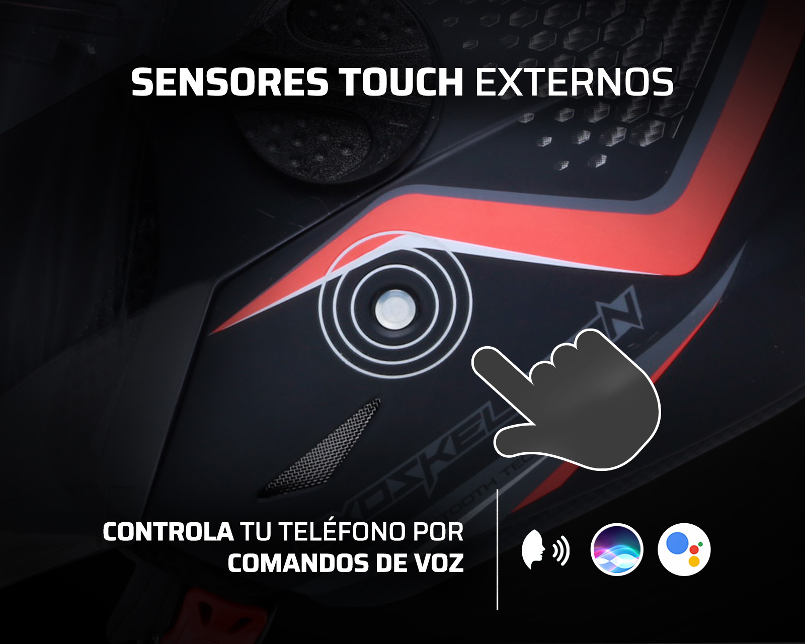 Foto 8 pulgar | Foto 7 | Casco para Motociclista Exoskeleton Grande con Bluetooth Negro