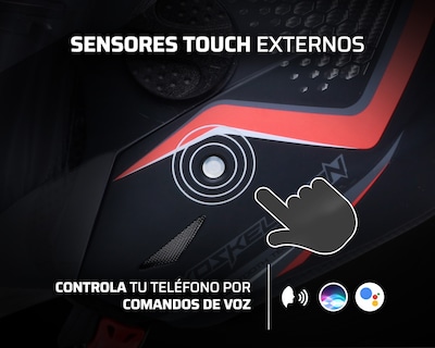 Foto 7 | Foto 7 | Casco para Motociclista Exoskeleton Grande con Bluetooth Negro