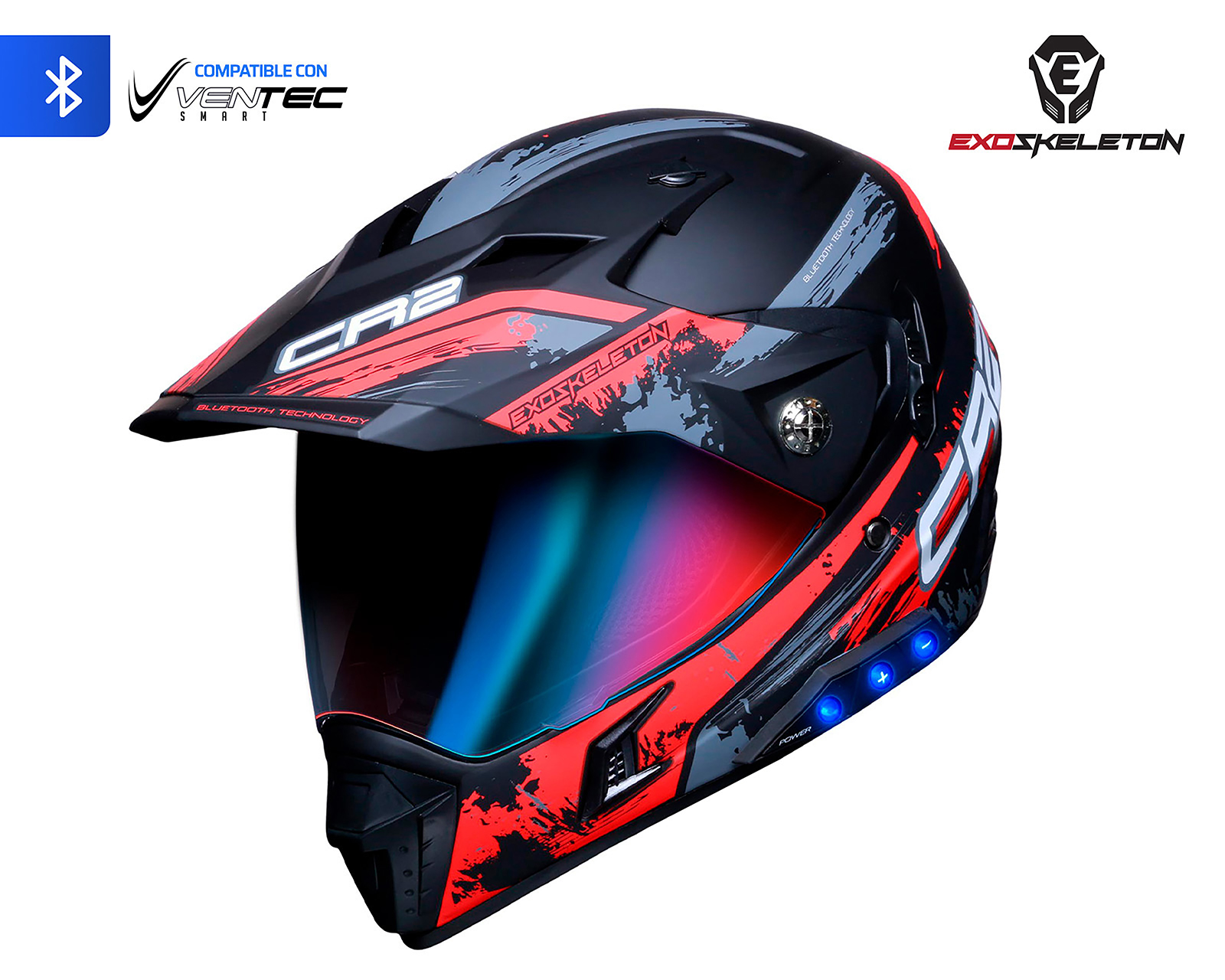Foto 3 pulgar | Foto 2 | Casco para Motociclista Exoskeleton Mediano Negro
