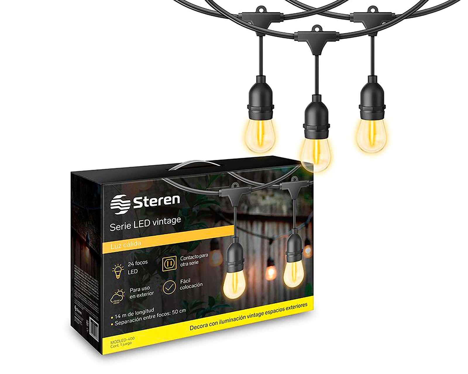 Foto 2 pulgar | Foto 1 | Serie LED Vintage Steren