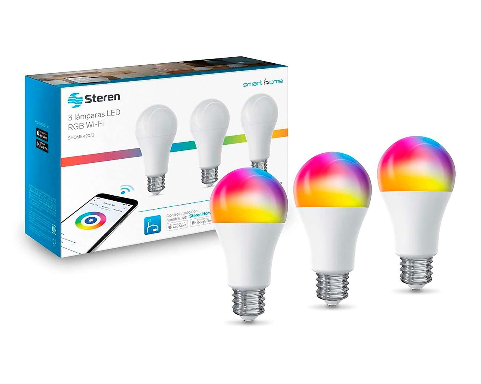 Foto 1 | Foto 1 | Foco Inteligente Steren SHOME-120/3 3 Piezas