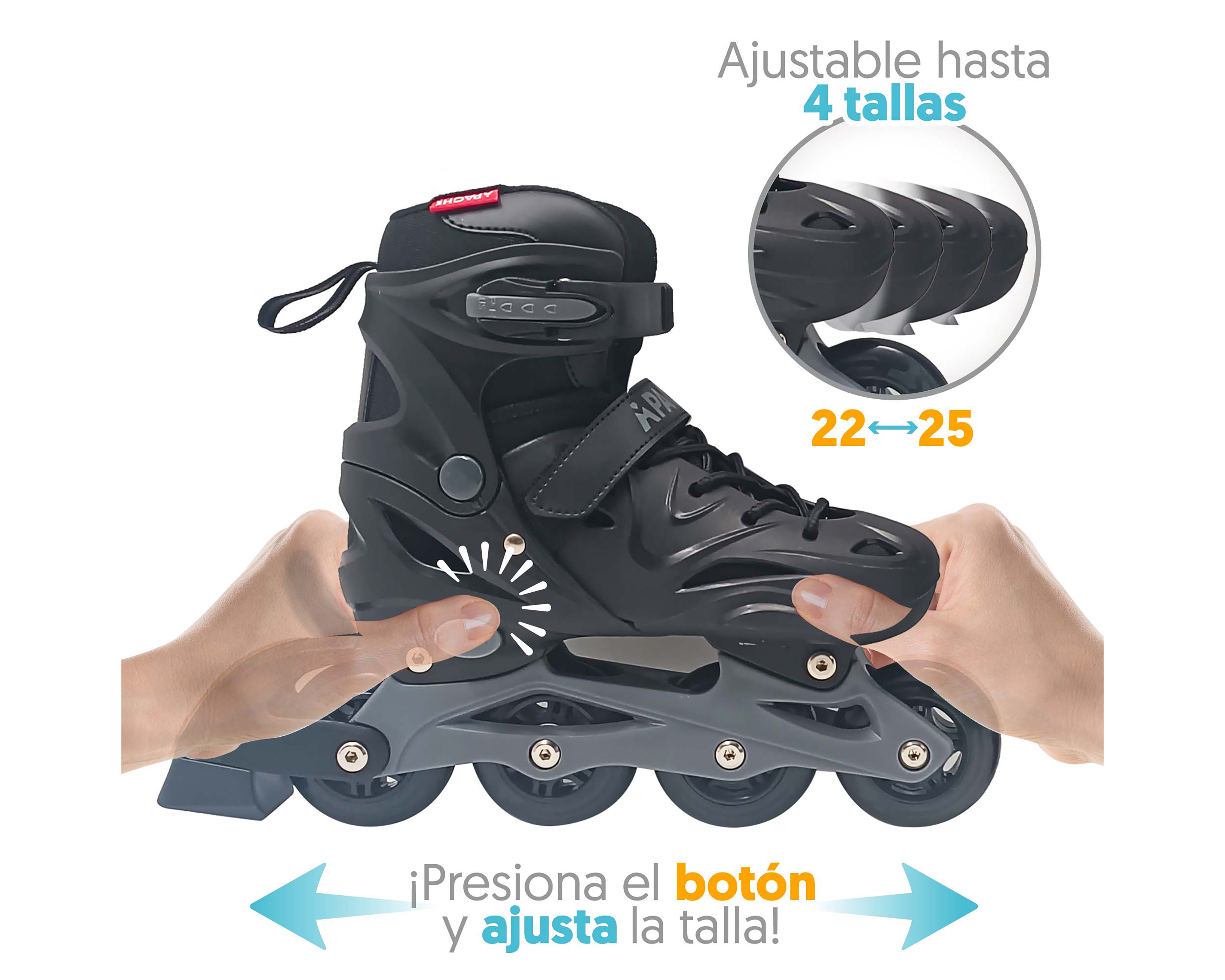 Foto 3 pulgar | Foto 2 | Patines Apache PRL-SKAX-C Talla Ajustable