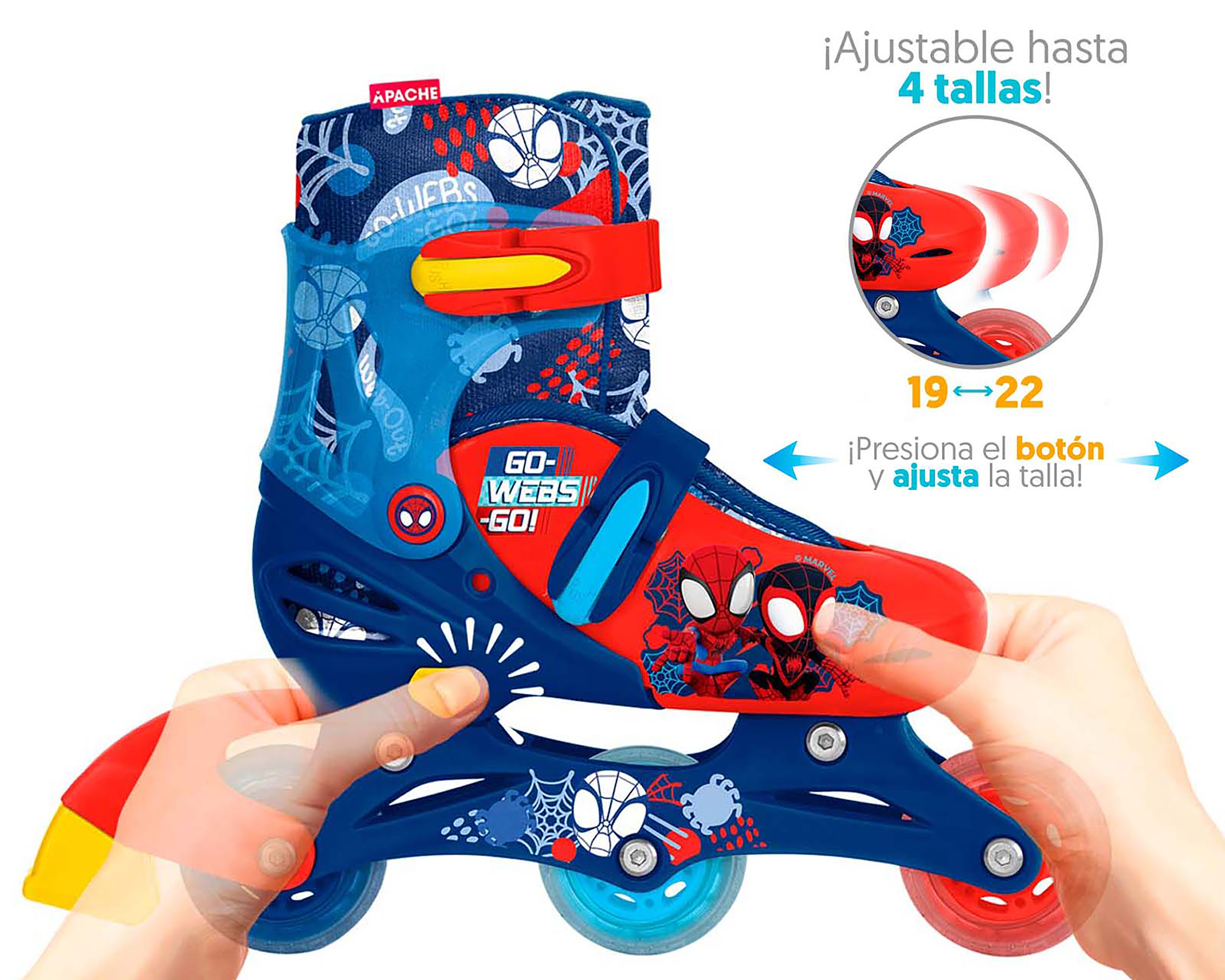 Foto 4 | Foto 4 | Patines Apache Spider-Man TO-SKSM-S Azules Talla 19-22