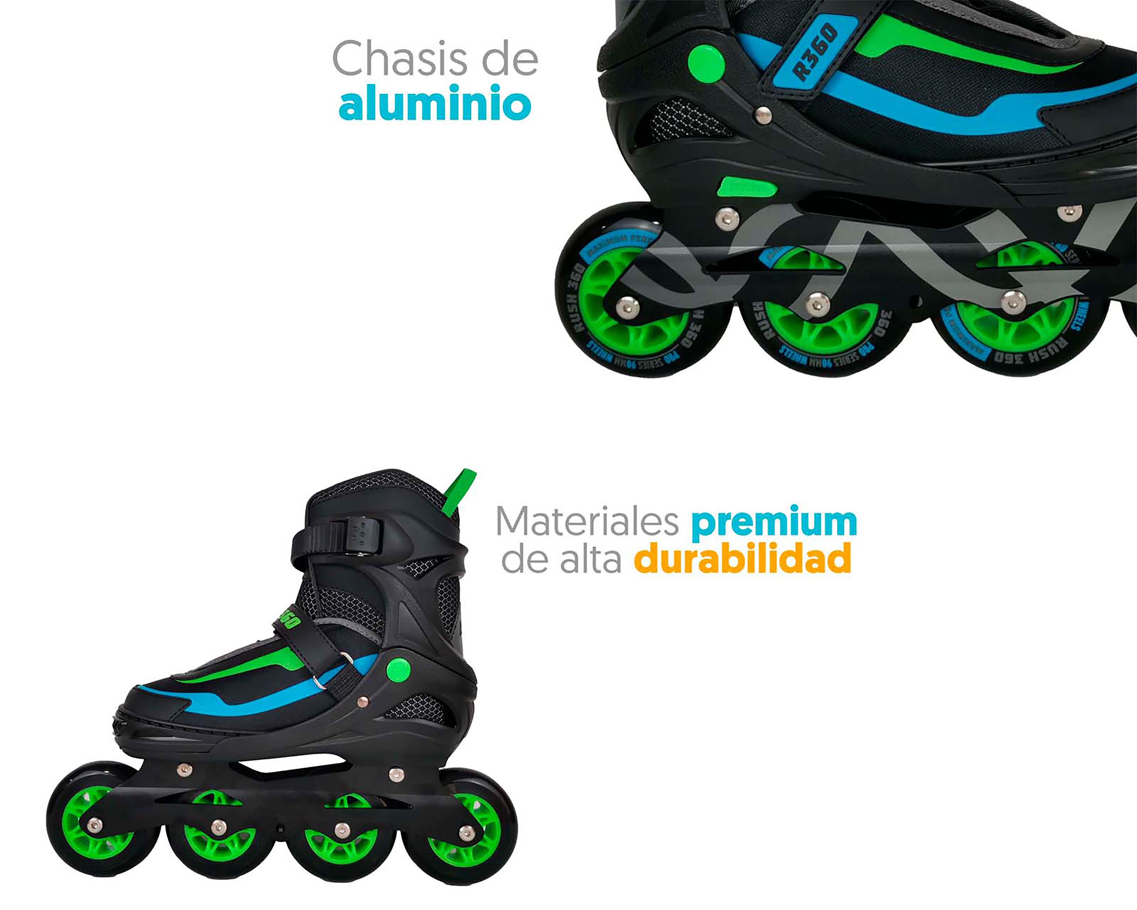 Foto 3 | Foto 3 | Patines Apache Rush 360 A-SKFW-M Negros Talla L 26-28