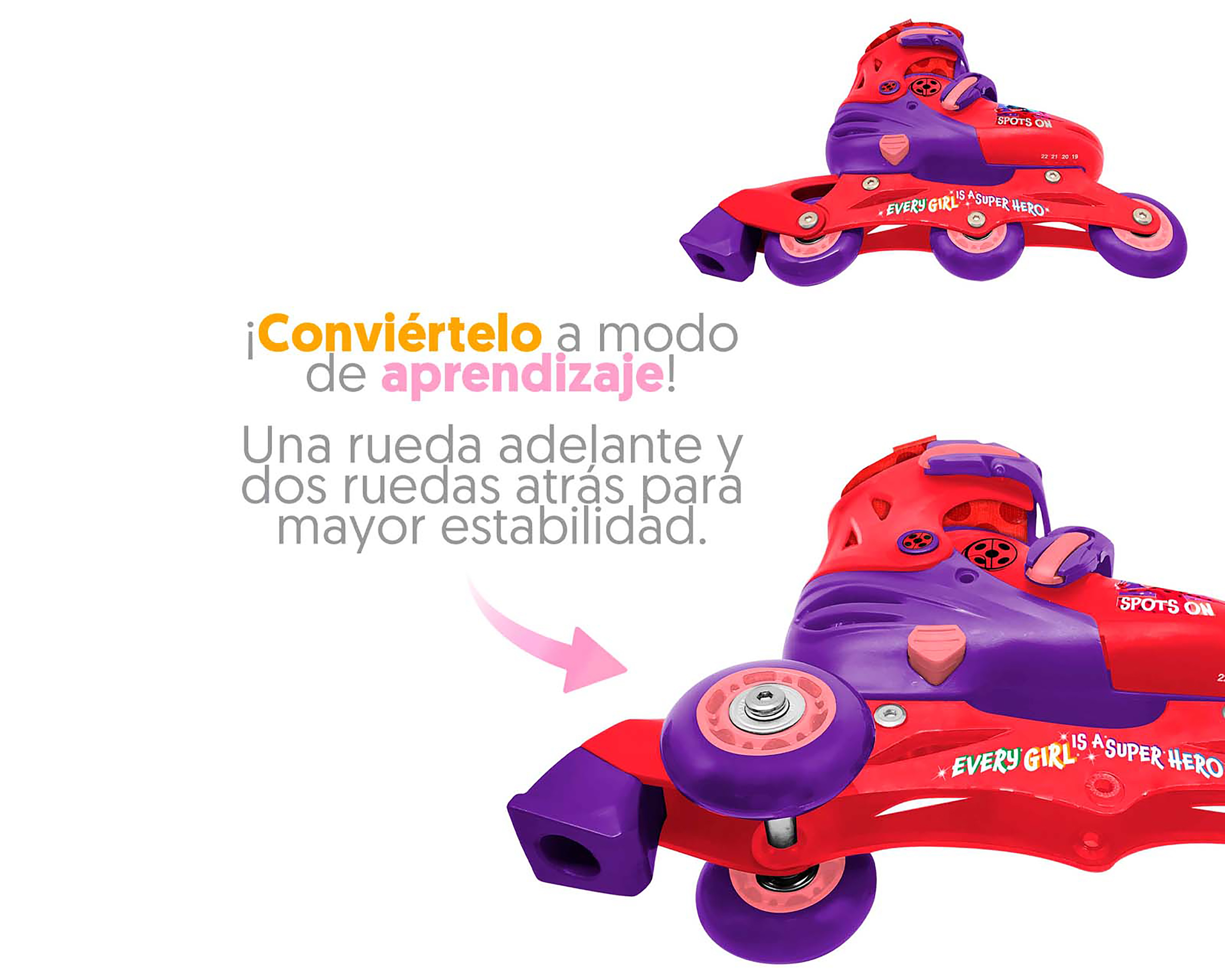 Foto 7 pulgar | Foto 6 | Patines Apache Ladybug To-SKLB-S Rojos Talla 19