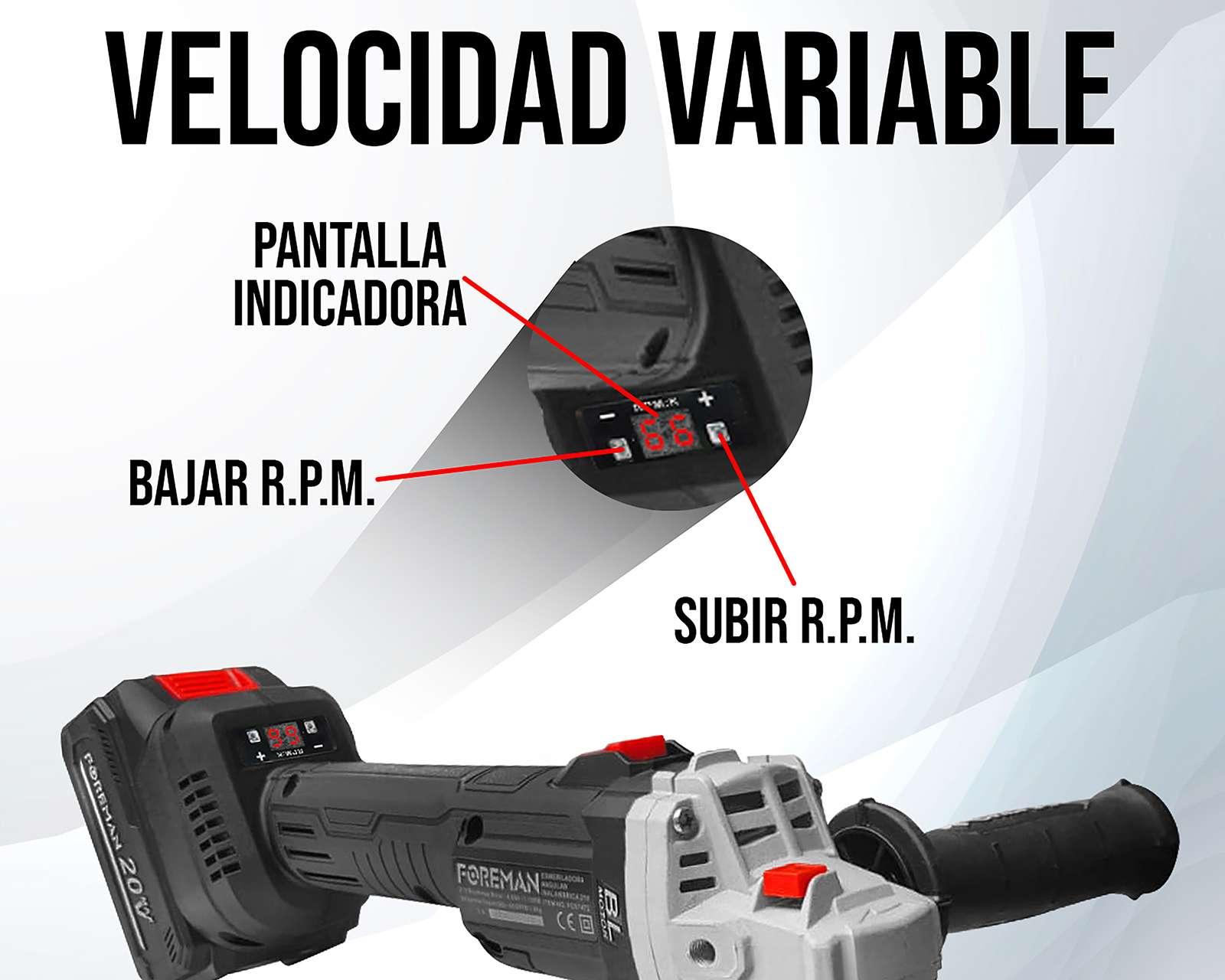 Foto 5 pulgar | Foto 4 | Esmeriladora Foreman ANG INAL 20V FO57472