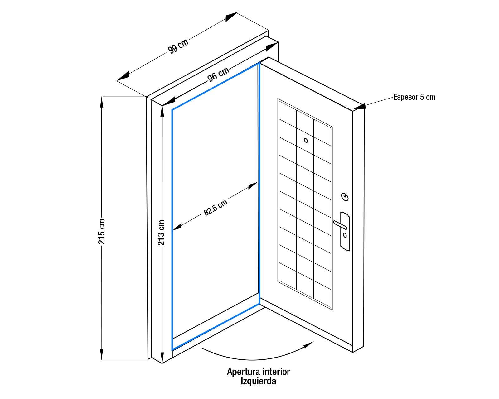 Foto 5 | Foto 5 | Puerta de Seguridad Eversafe de Acero para Exterior de 96 x 213 cm