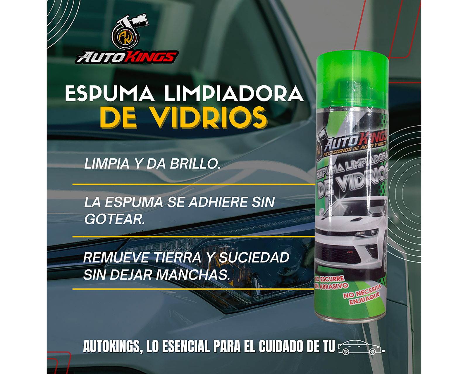 Foto 1 | Foto 1 | Espuma Limpiadora de Vidrios Autokings 530 ml