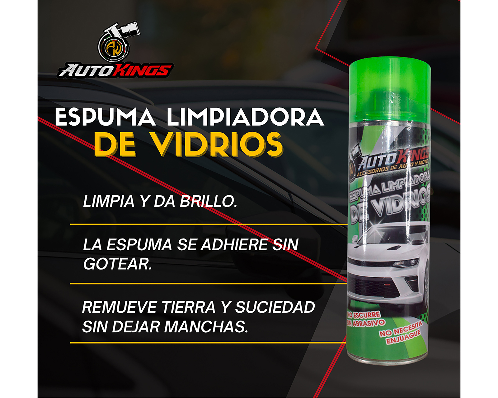 Foto 4 pulgar | Foto 3 | Espuma Limpiadora de Vidrios Autokings 530 ml