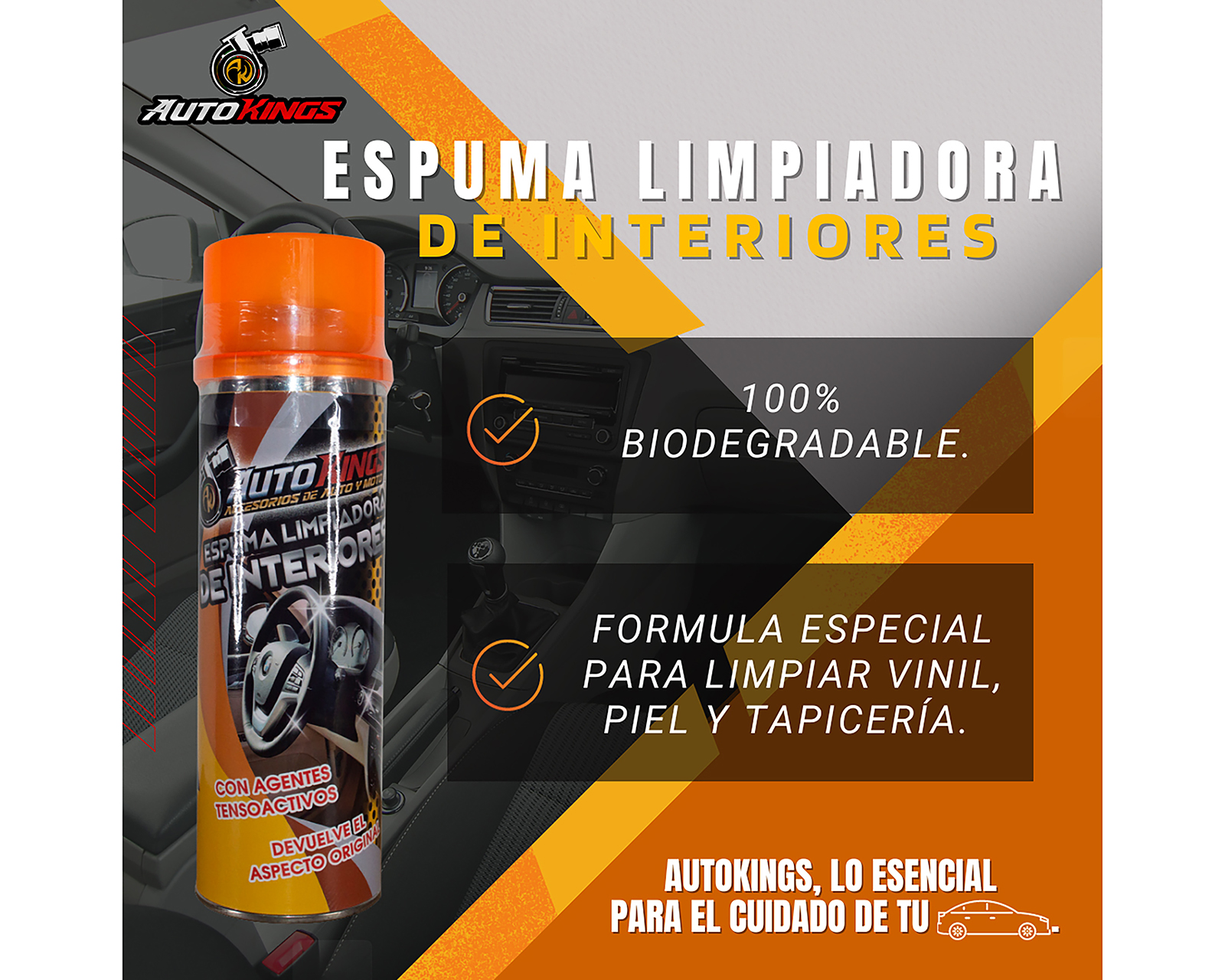 Foto 3 pulgar | Foto 2 | Espuma Limpiadora de Interiores Autokings 530 ml