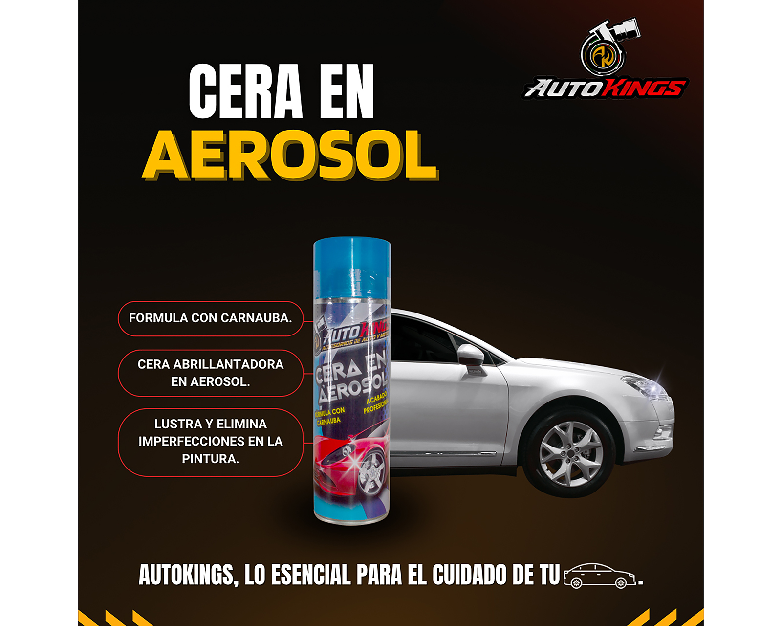Foto 3 pulgar | Foto 2 | Cera en Aerosol Autokings 440 ml