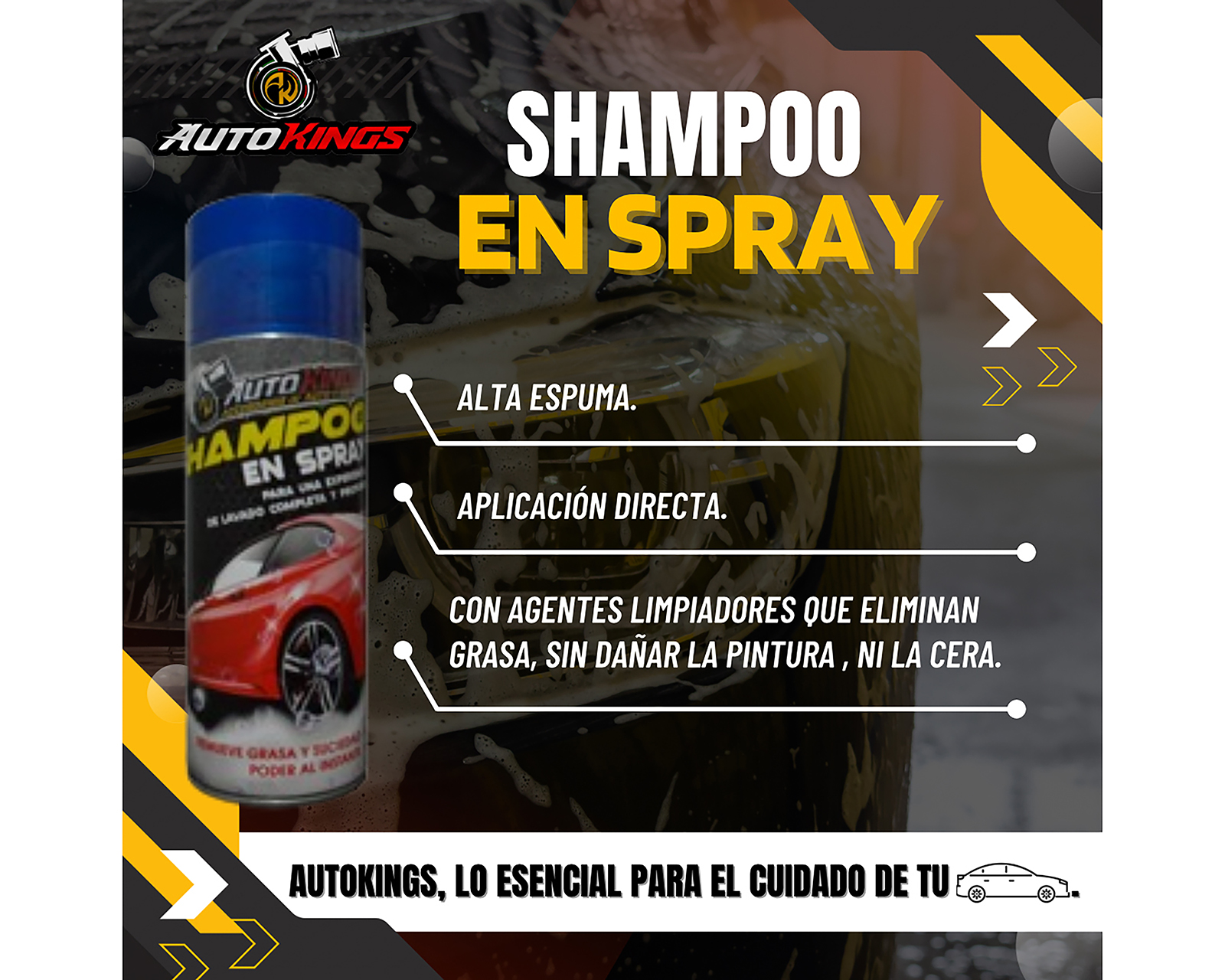 Foto 2 pulgar | Foto 1 | Shampoo para Automóvil Autokings en Aerosol