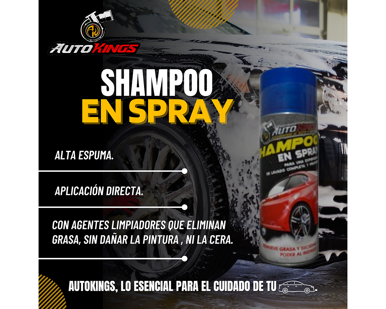 Foto 4 pulgar | Foto 3 | Shampoo para Automóvil Autokings en Aerosol