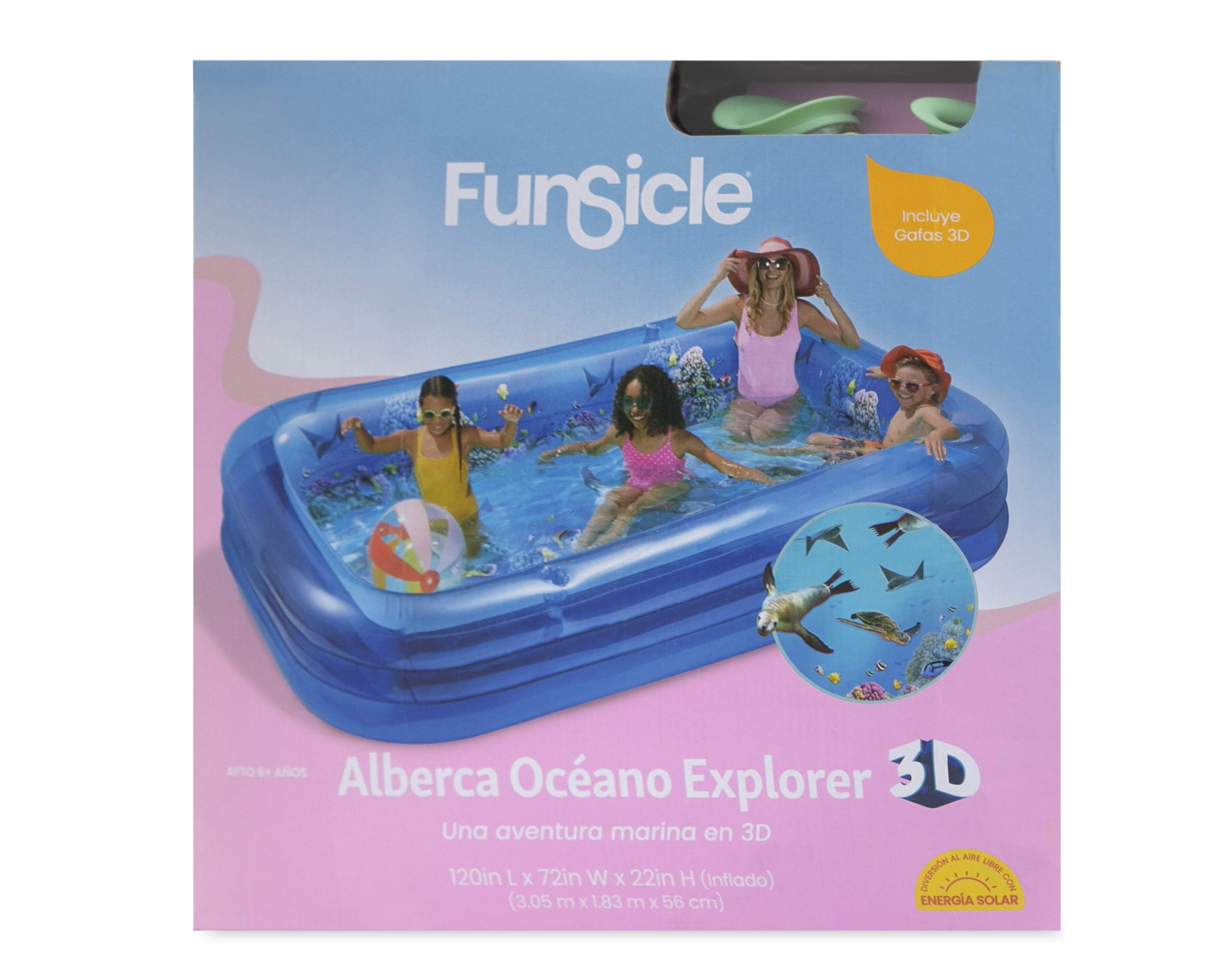 Foto 3 pulgar | Foto 2 | Alberca Infantil Rectangular Funsicle 1030 L 183 x 305 x 56 cm