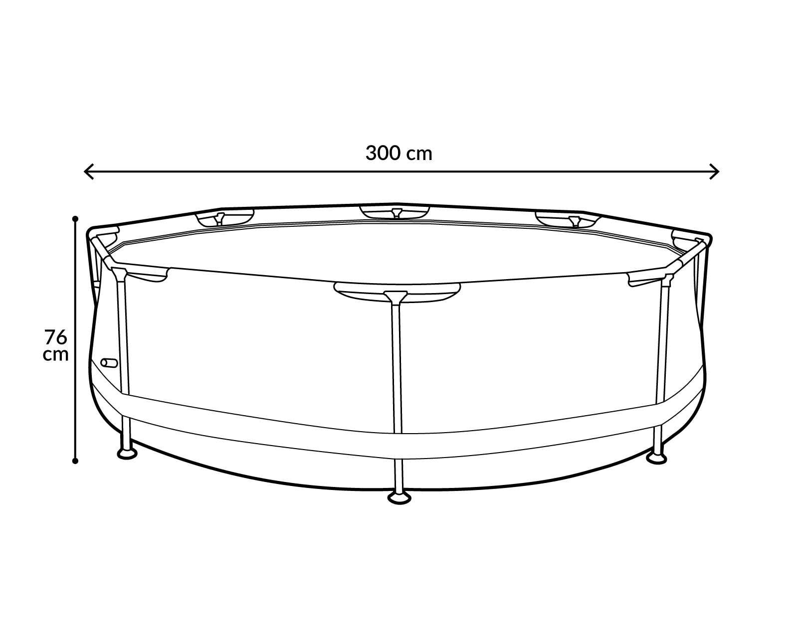 Foto 5 pulgar | Foto 4 | Alberca Circular Avenli 4383 L 300 x 76 cm