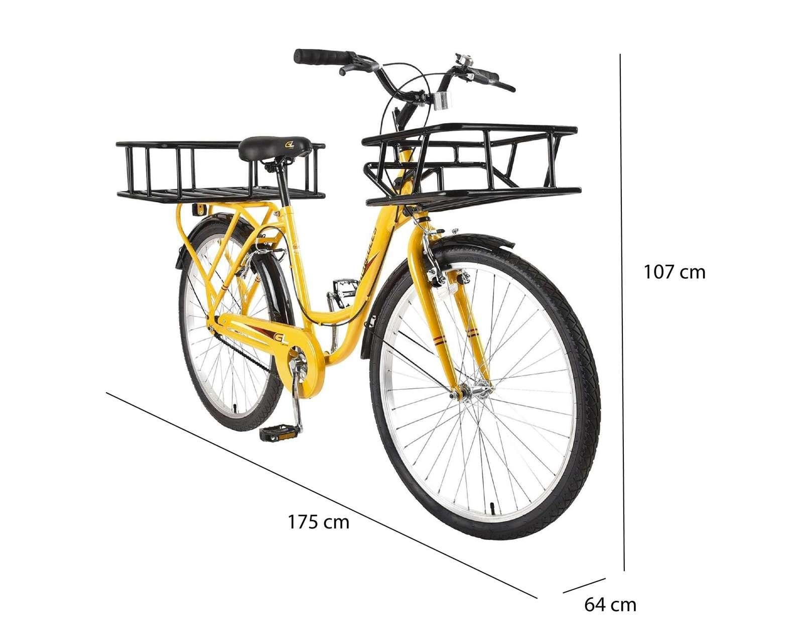 Foto 5 | Foto 5 | Bicicleta Urbana GL California Cargo 26" Amarilla
