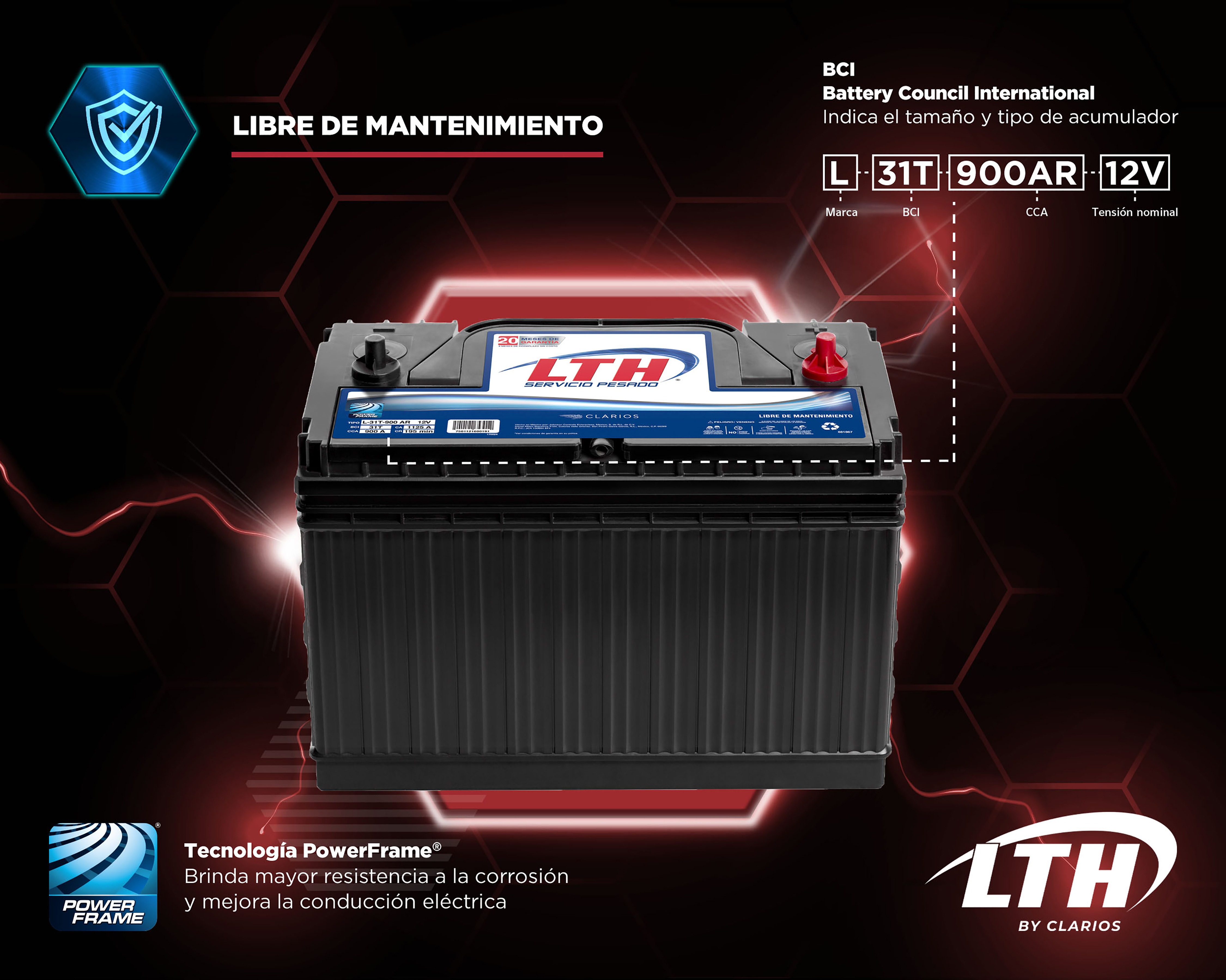 Foto 3 pulgar | Foto 2 | Acumulador LTH L-31P-900 AR