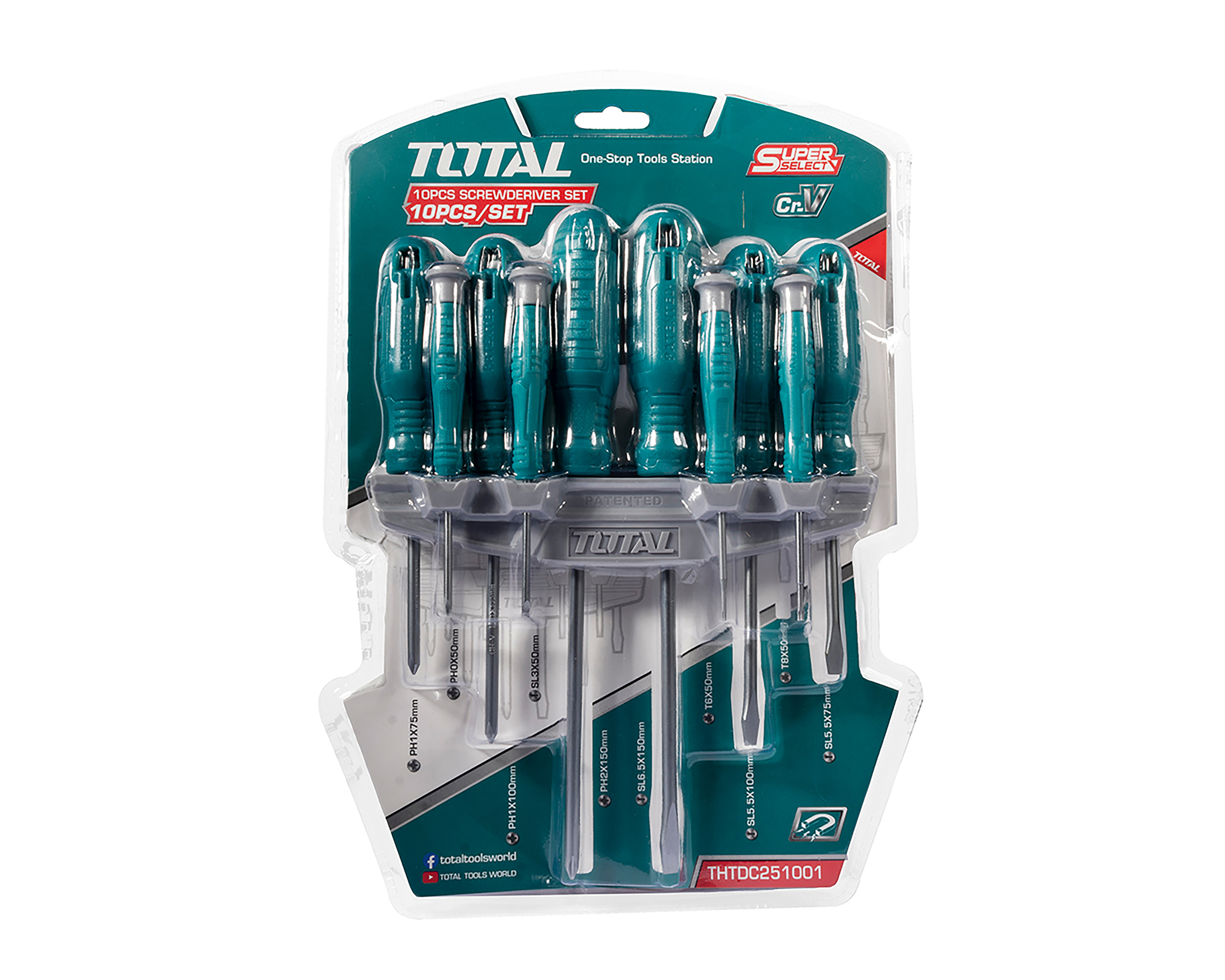 Juego de Desarmadores Total 619408 10 Piezas