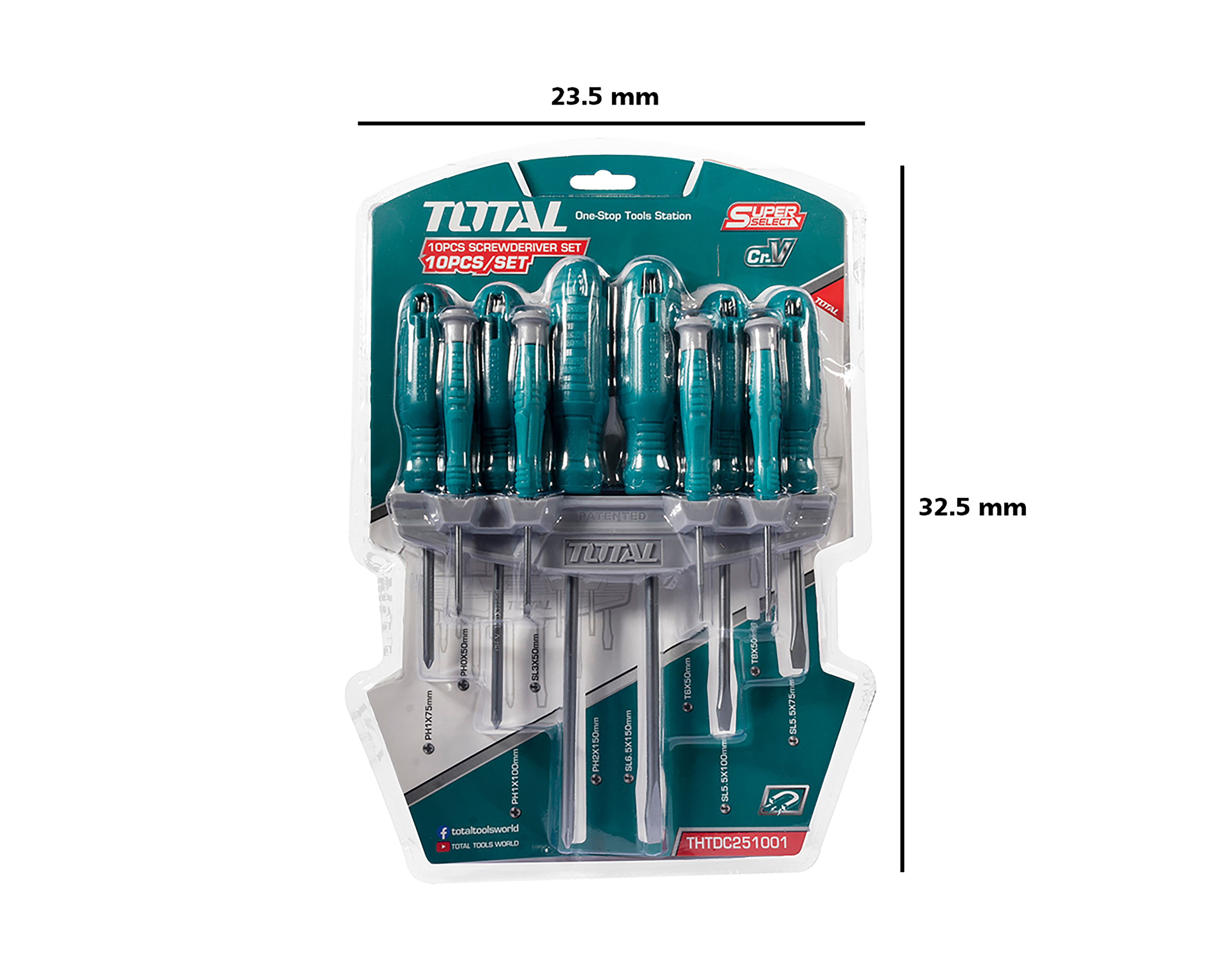 Foto 5 | Foto 5 | Juego de Desarmadores Total 619408 10 Piezas