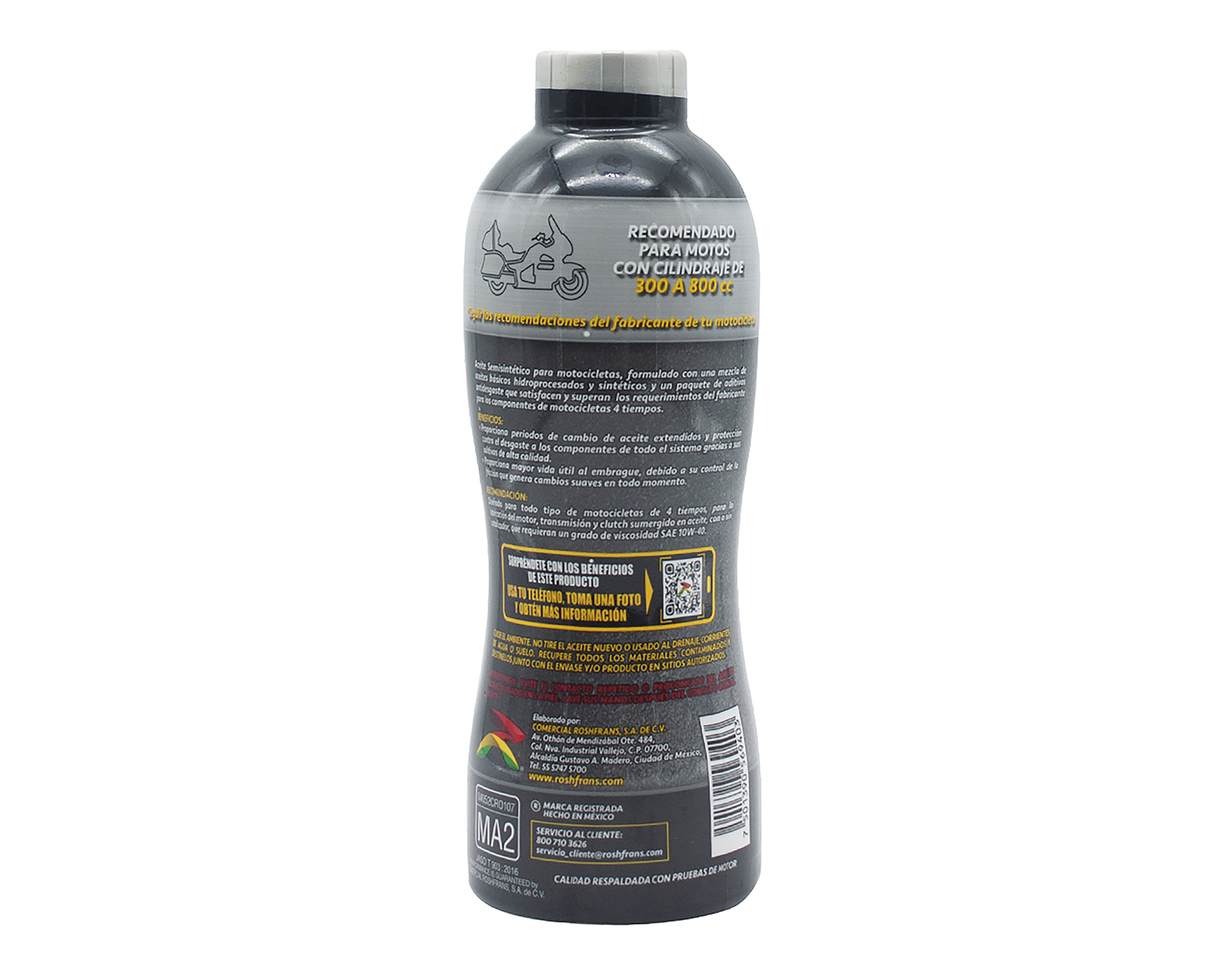 Foto 3 pulgar | Foto 2 | Aceite de Motor Roshfrans para Motocicleta Multigrado 950 ml