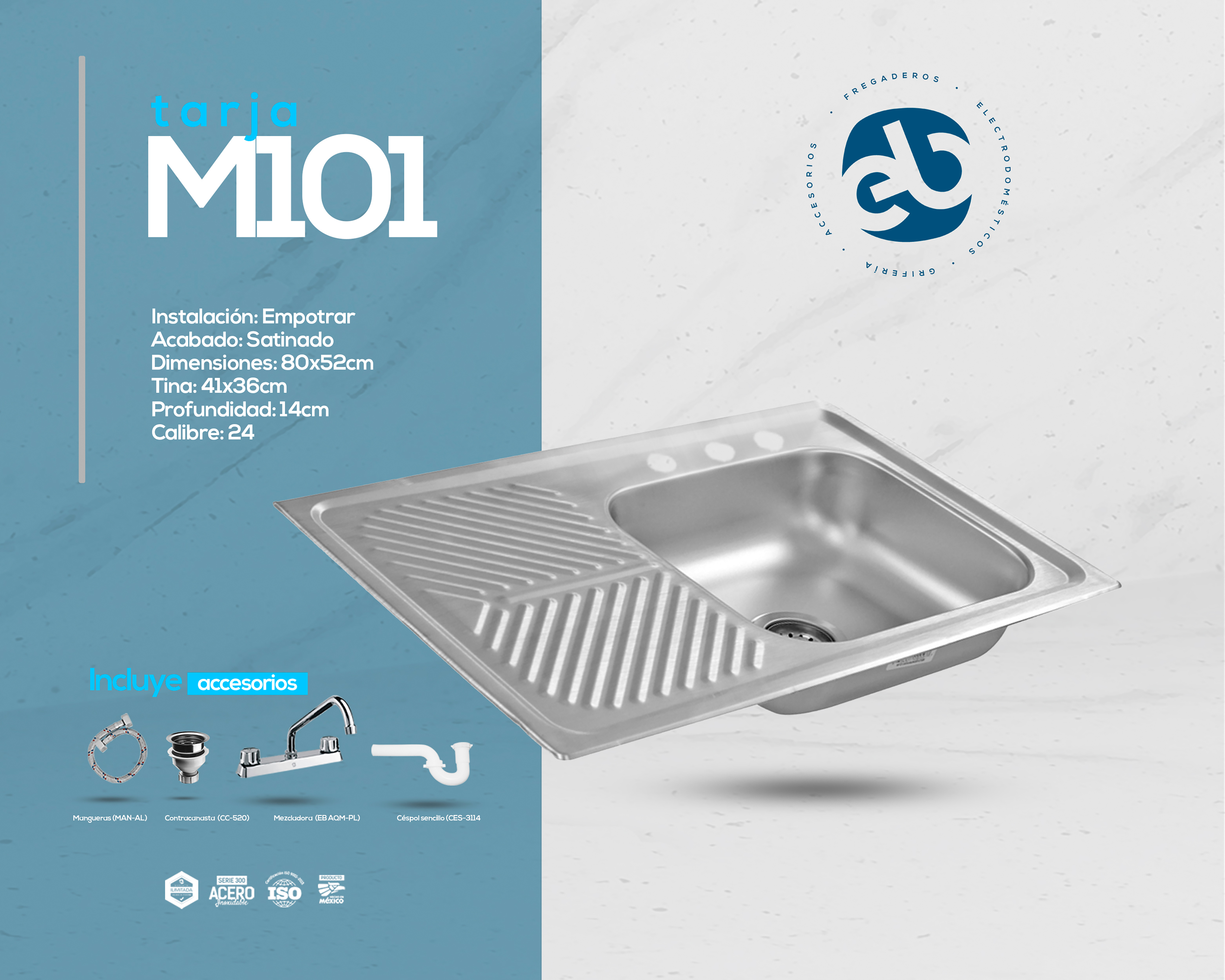 Foto 7 | Foto 7 | Tarja de Empotre EB Técnica Tina Derecha con Accesorios