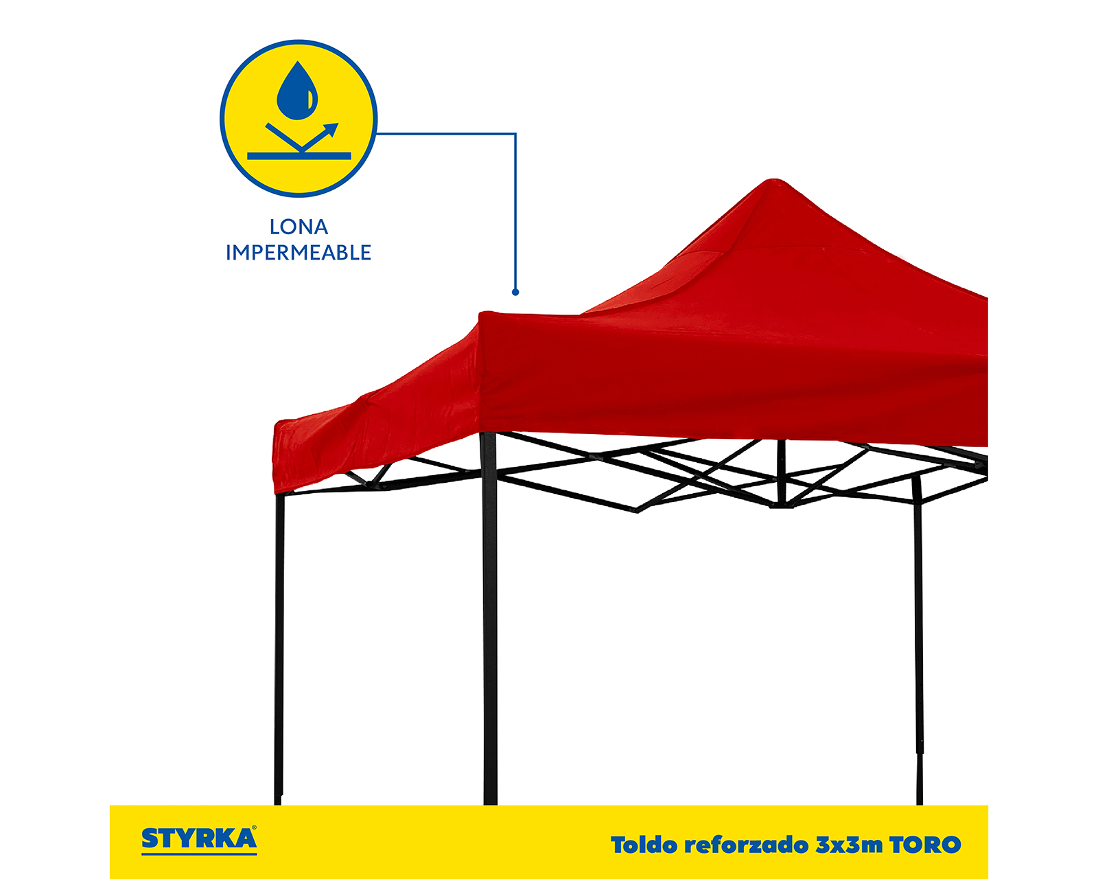 Foto 5 pulgar | Foto 4 | Toldo Styrka Altura Ajustable Rojo 3 x 3 m