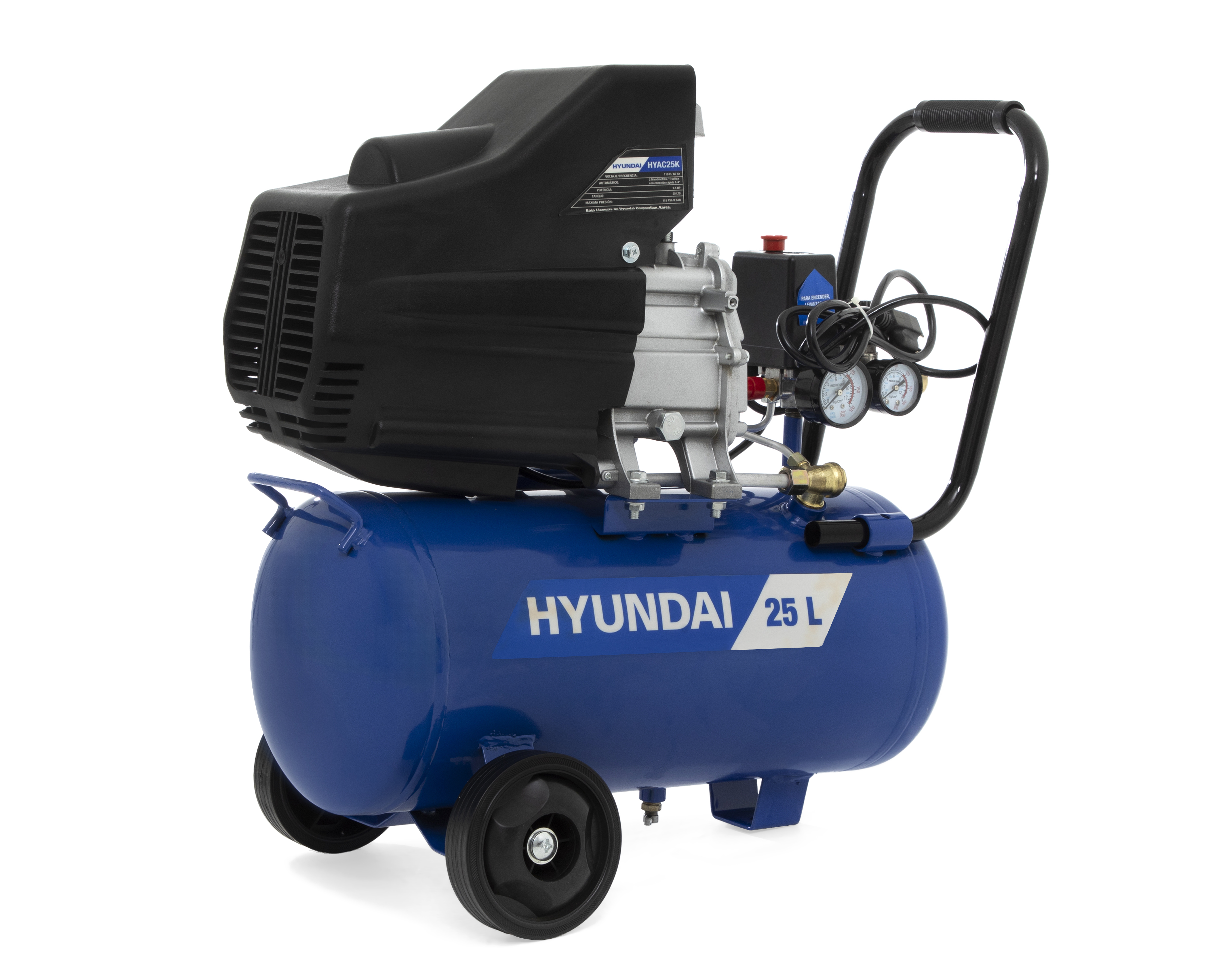 Compresor de Aire Hyundai 115 psi 25 L 110 v con Accesorios
