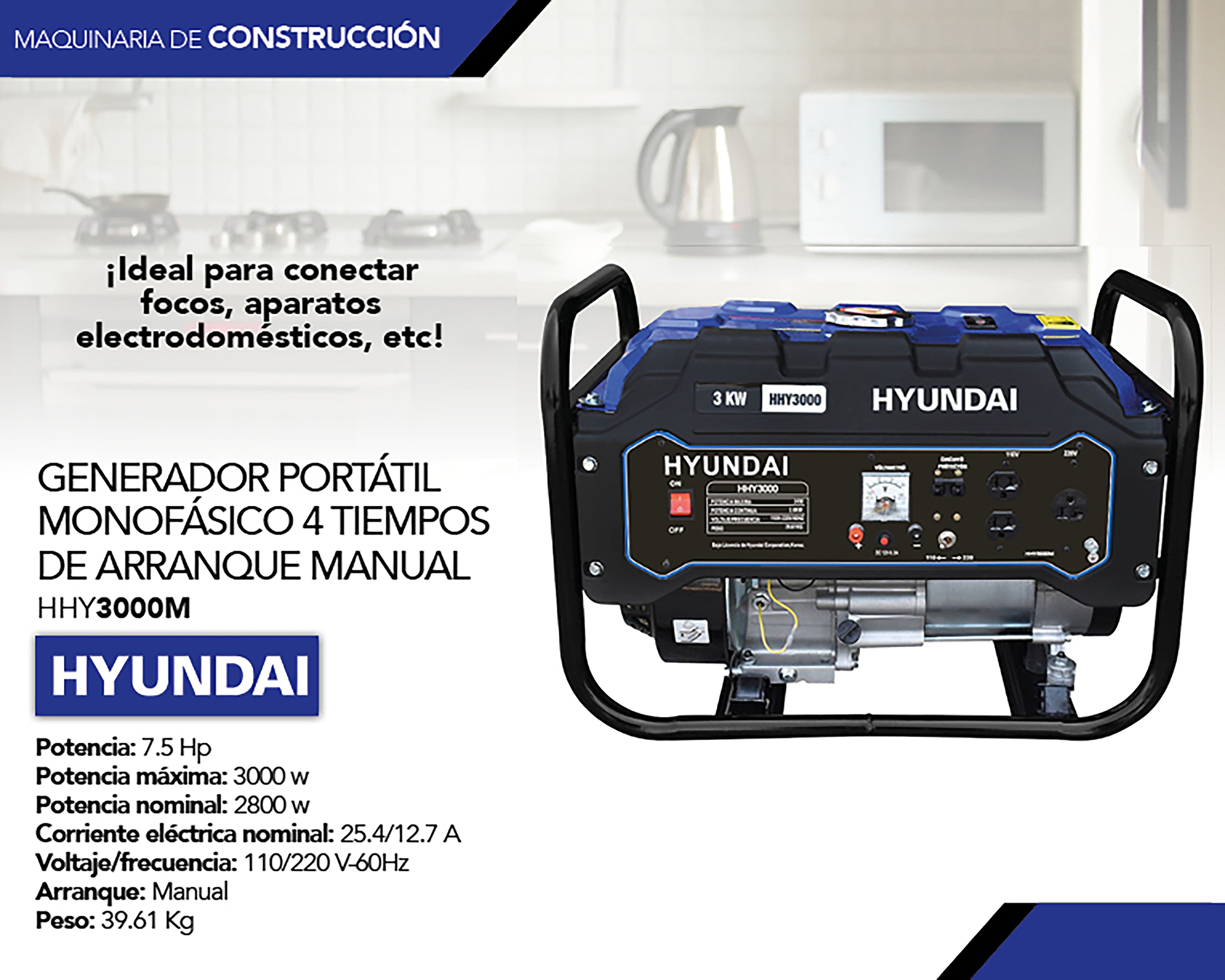 Foto 6 pulgar | Foto 5 | Generador de Luz Hyundai HHY3000 7.5 HP