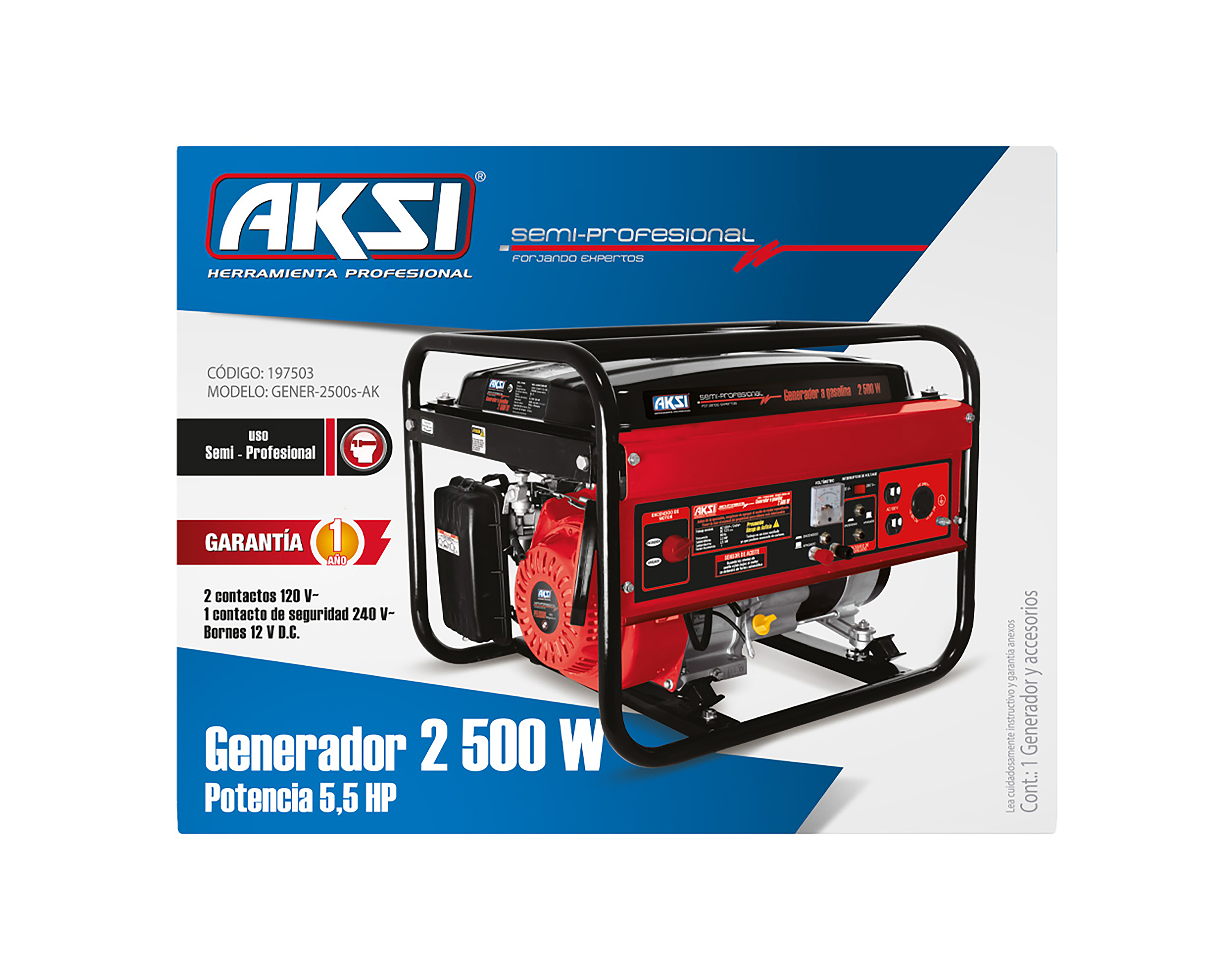 Foto 3 pulgar | Foto 2 | Generador de Luz Aksi 197503 2500 Watts