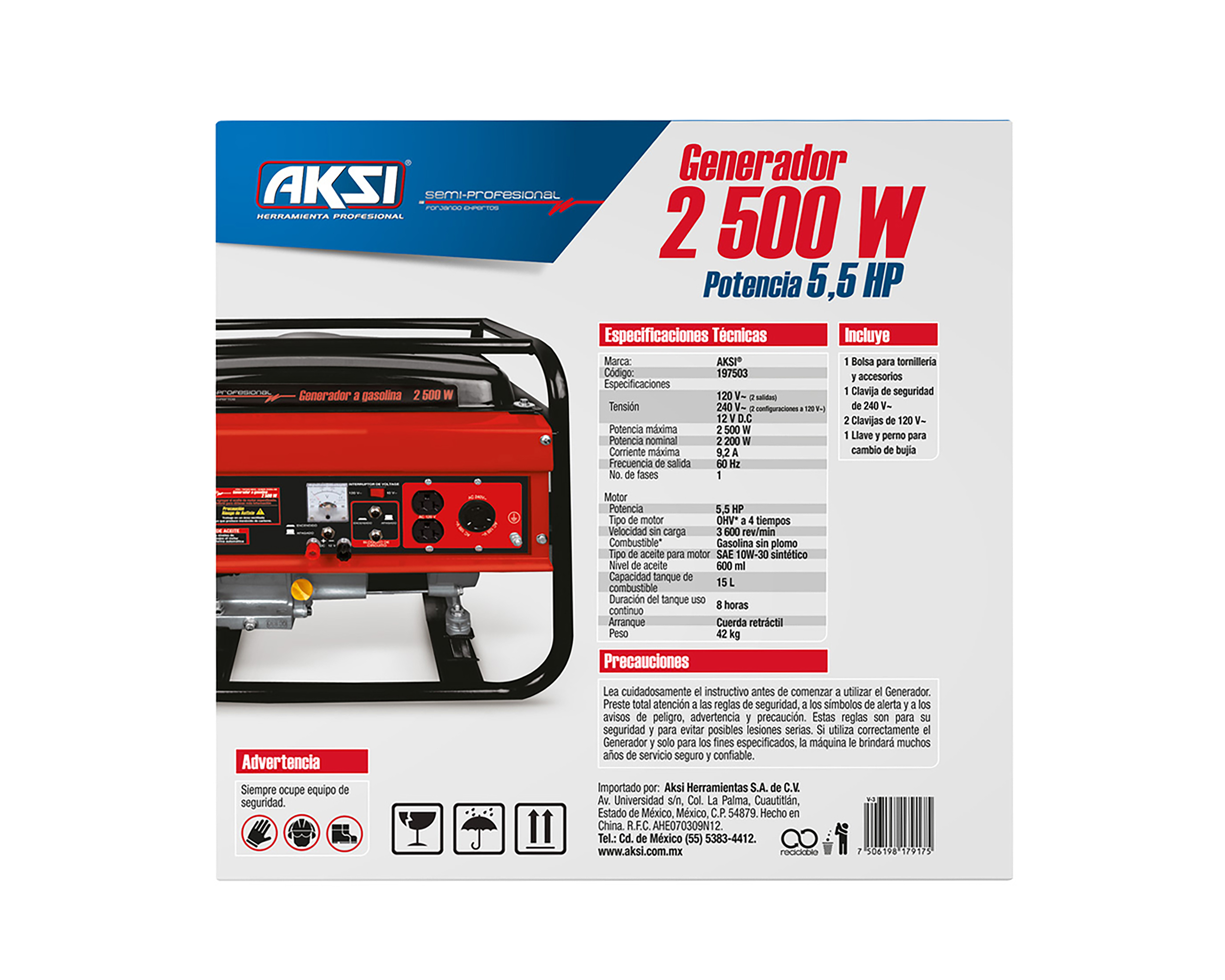 Foto 4 pulgar | Foto 3 | Generador de Luz Aksi 197503 2500 Watts