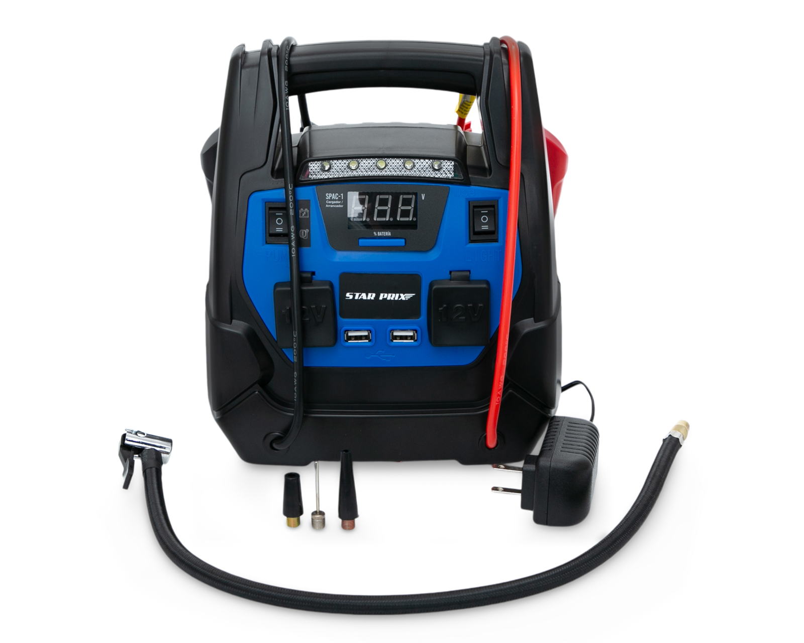 Inflador de Llantas Portátil y Arrancador de Batería para Coche Starprix