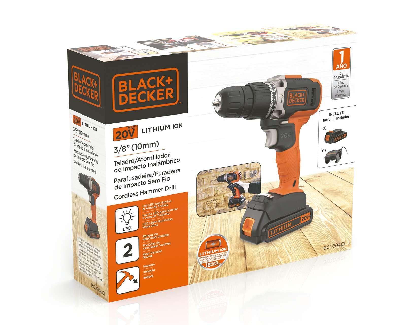 Foto 8 pulgar | Foto 7 | Taladro Rotomartillo Black+Decker BCD704C1-B3