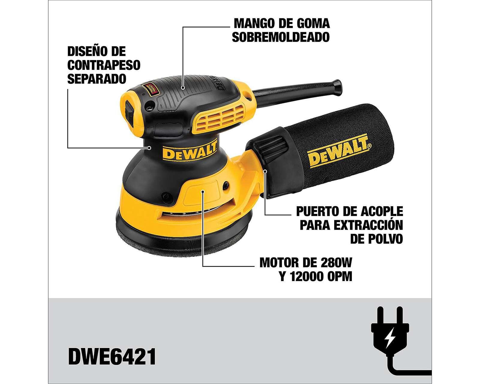 Foto 8 | Foto 9 | Lijadora Orbital Dewalt DWE6421-B3 280 W