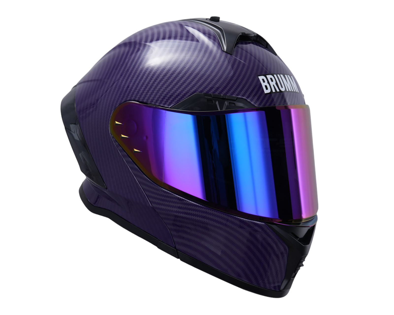 Foto 4 | Foto 4 | Casco para Motociclista Brumm Mediano Morado Abatible