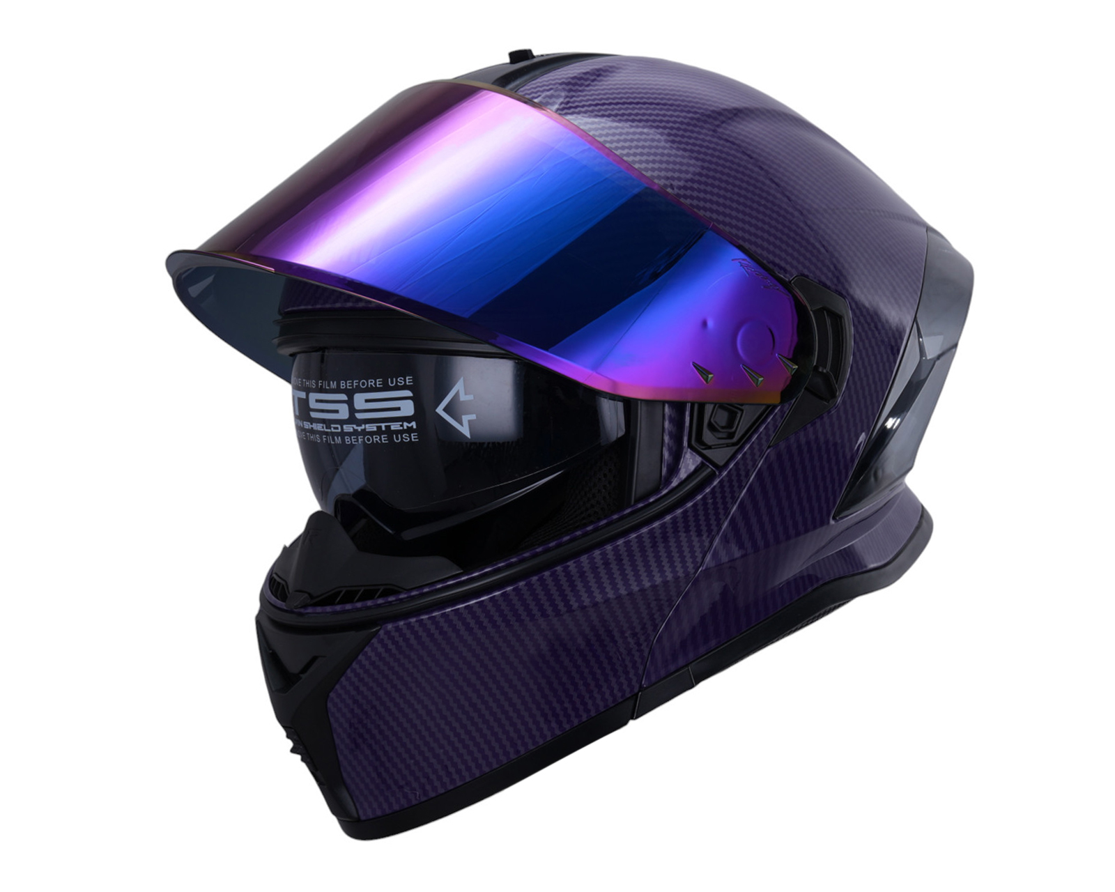 Foto 1 | Foto 1 | Casco para Motociclista Brumm Extragrande Morado Abatible