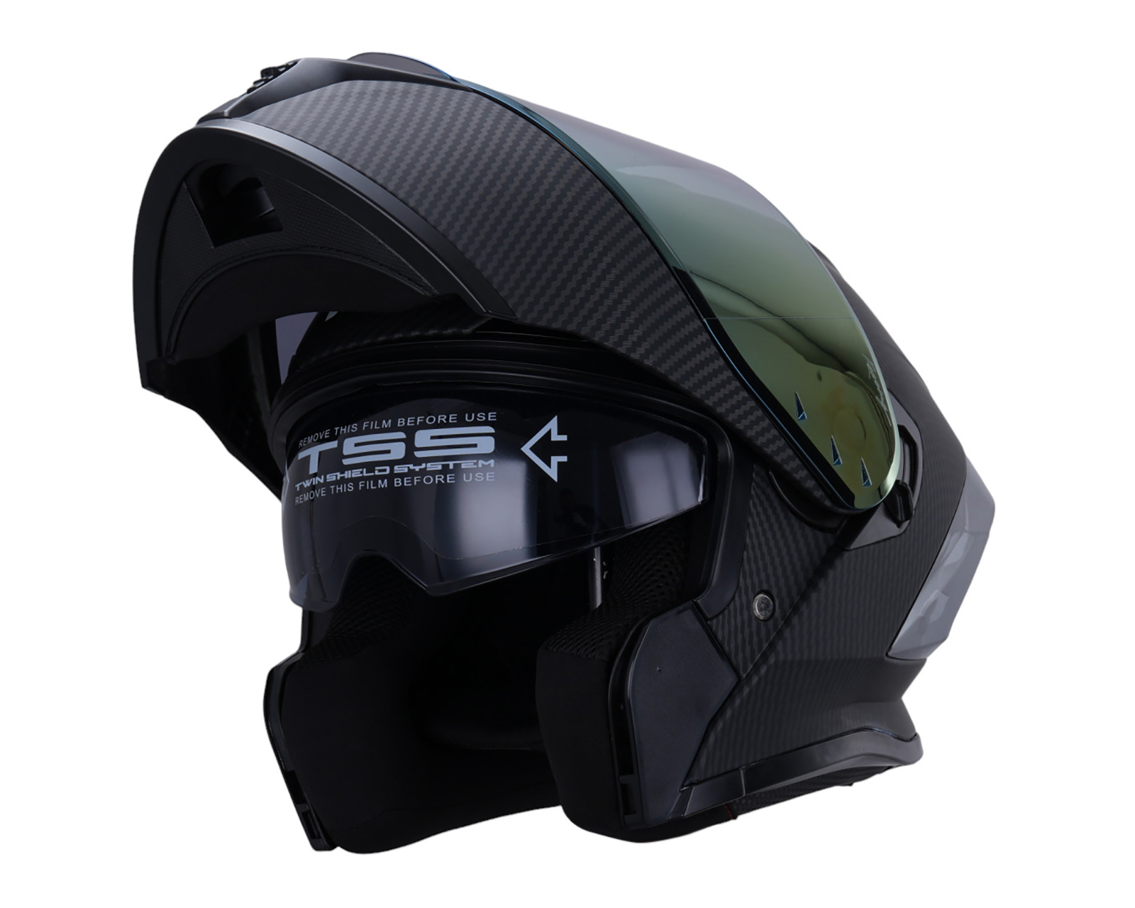 Foto 2 pulgar | Foto 1 | Casco para Motociclista Brumm Mediano Negro Abatible
