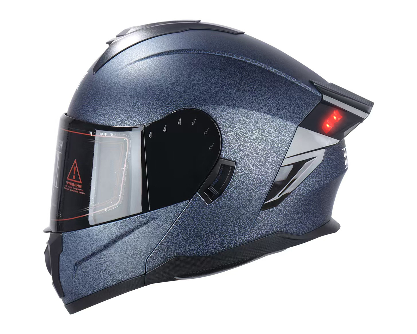 Foto 3 | Foto 3 | Casco para Motociclista Brumm Mediano Azul con Luz Led
