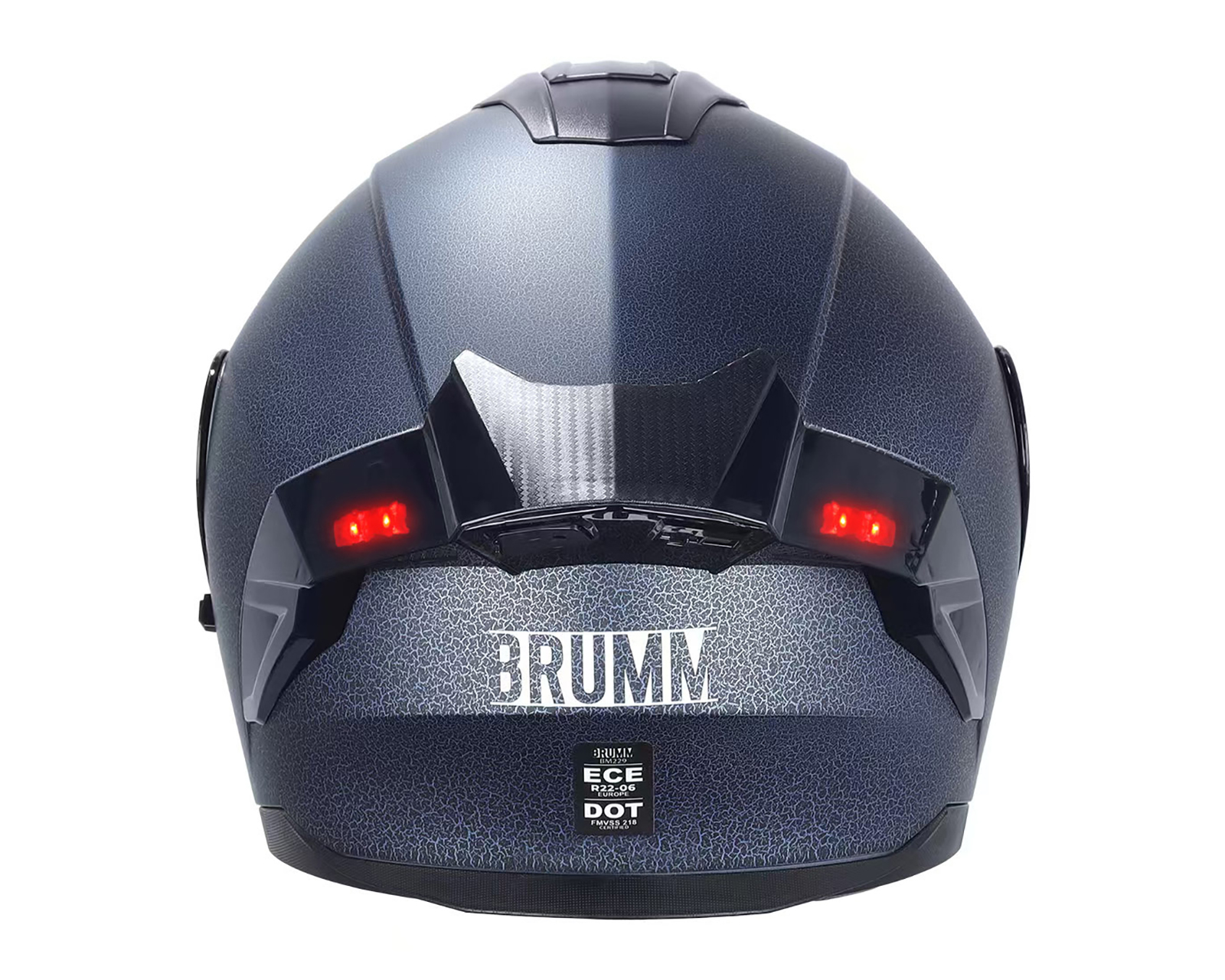 Foto 5 pulgar | Foto 4 | Casco para Motociclista Brumm Mediano Azul con Luz Led